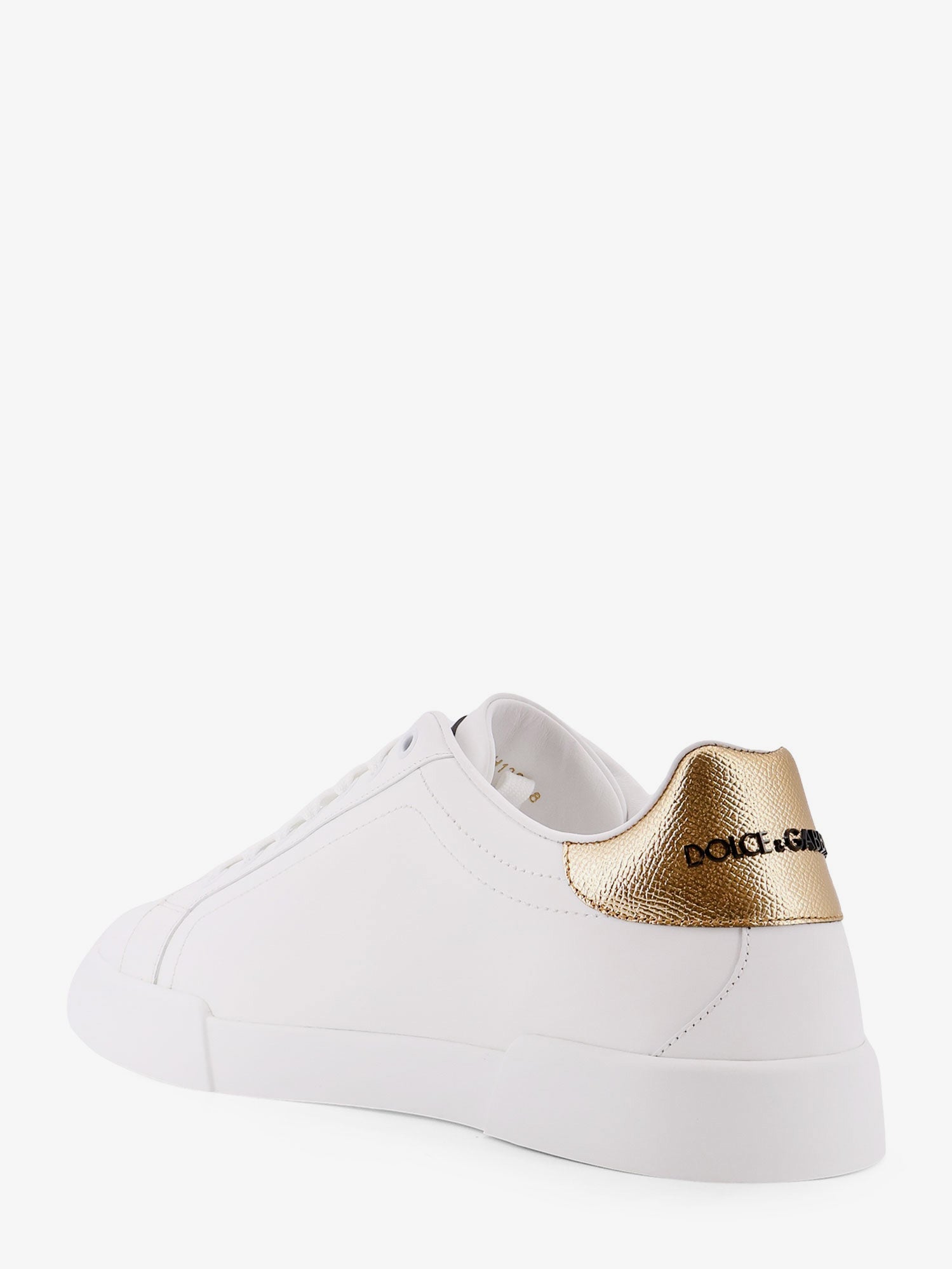 Dolce & Gabbana Men Leather Sneakers With Iconic Patch Logo On The Side DOLCE & GABBANA