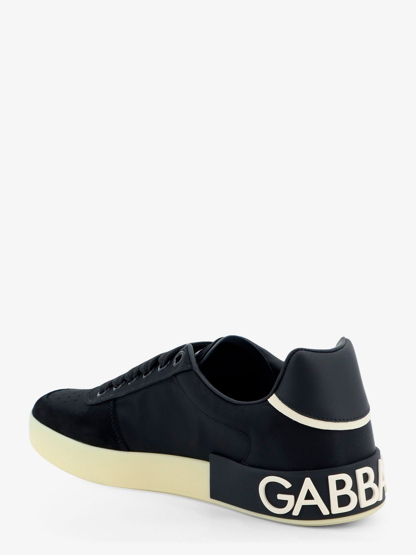 Dolce & Gabbana Men Nylon And Suede Sneakers With Back Lettering Logo DOLCE & GABBANA