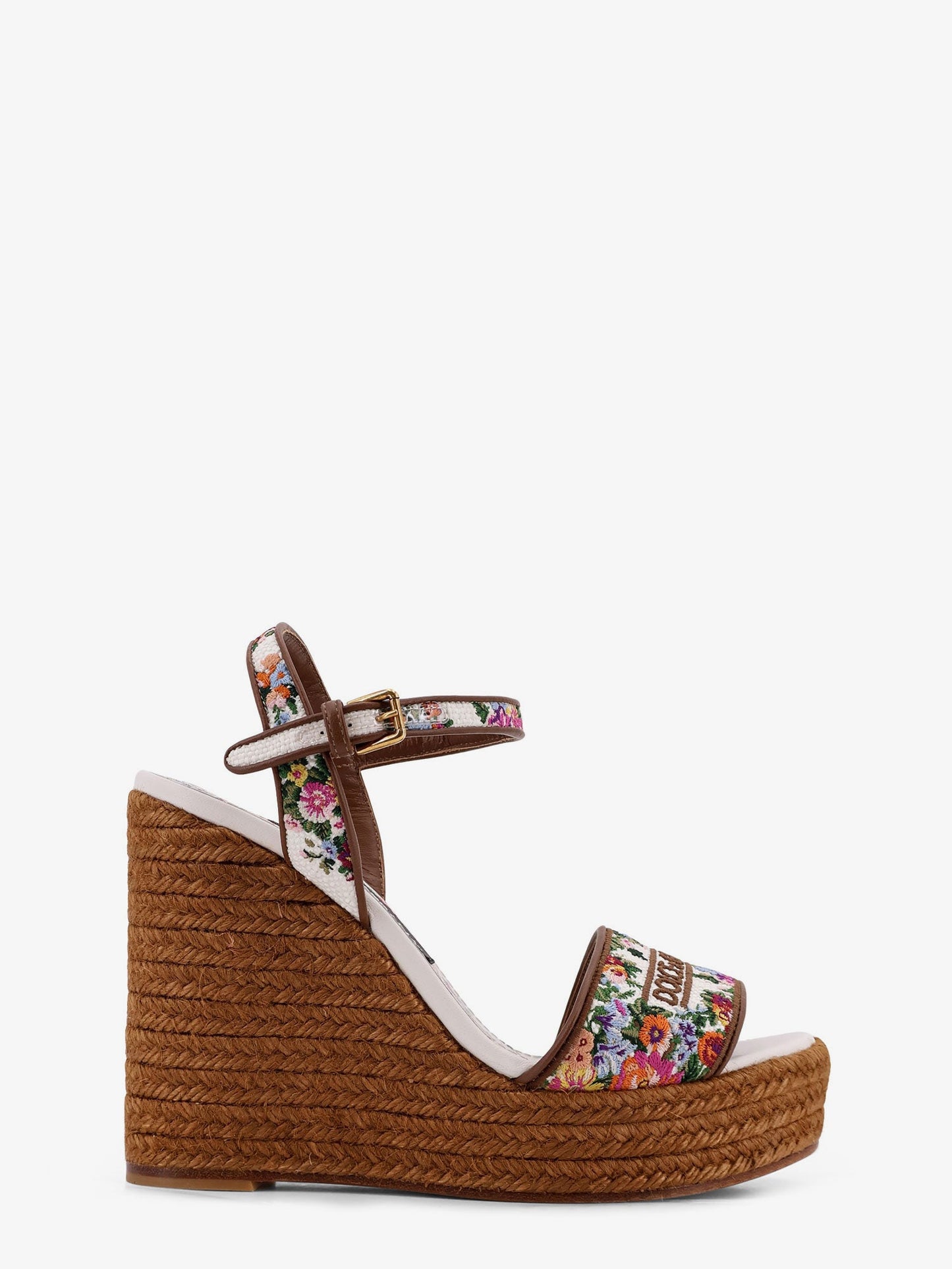Dolce & Gabbana Women Raffia Sandals With Floral Embroidery DOLCE & GABBANA