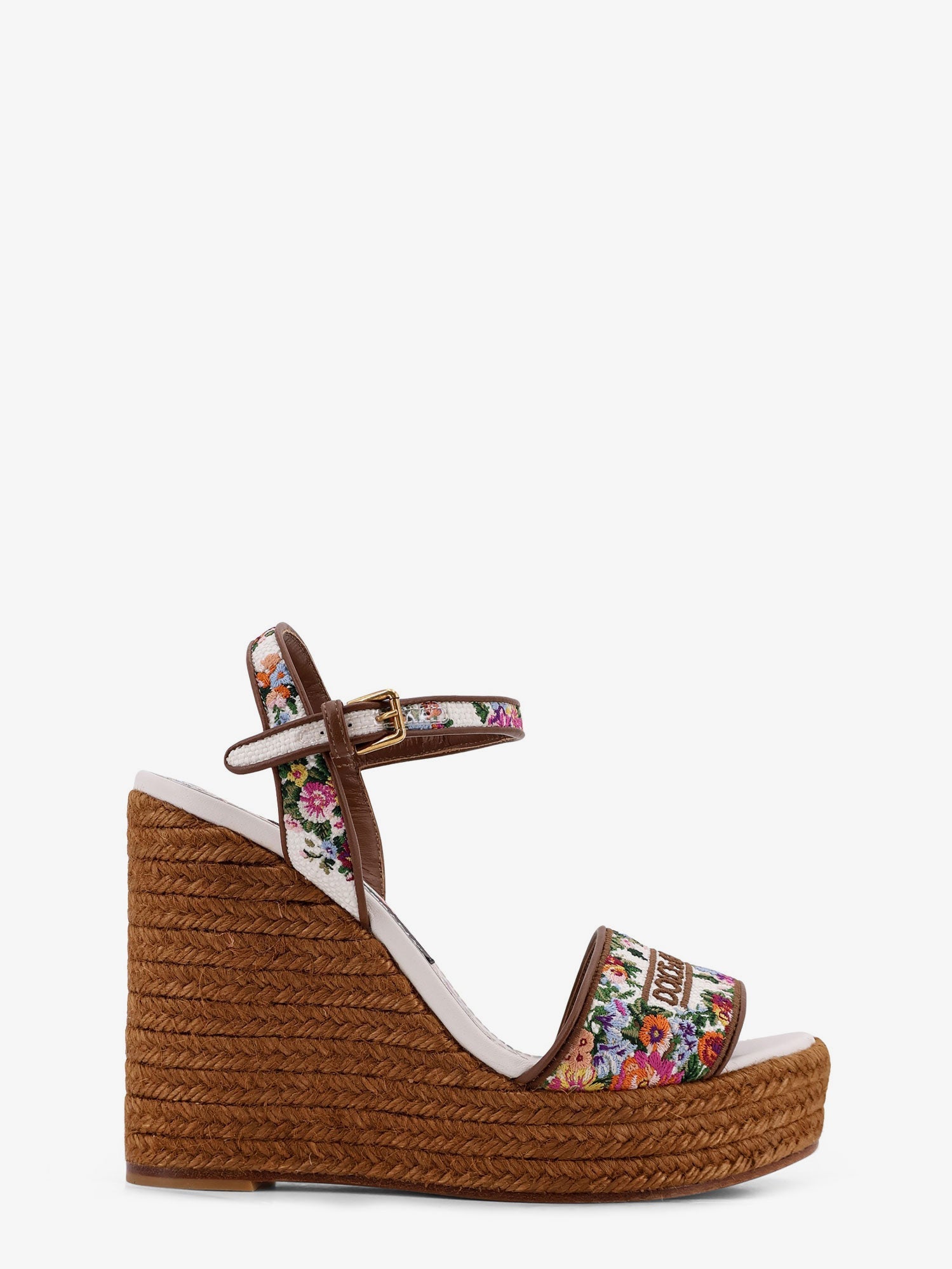 Dolce & Gabbana Women Raffia Sandals With Floral Embroidery DOLCE & GABBANA