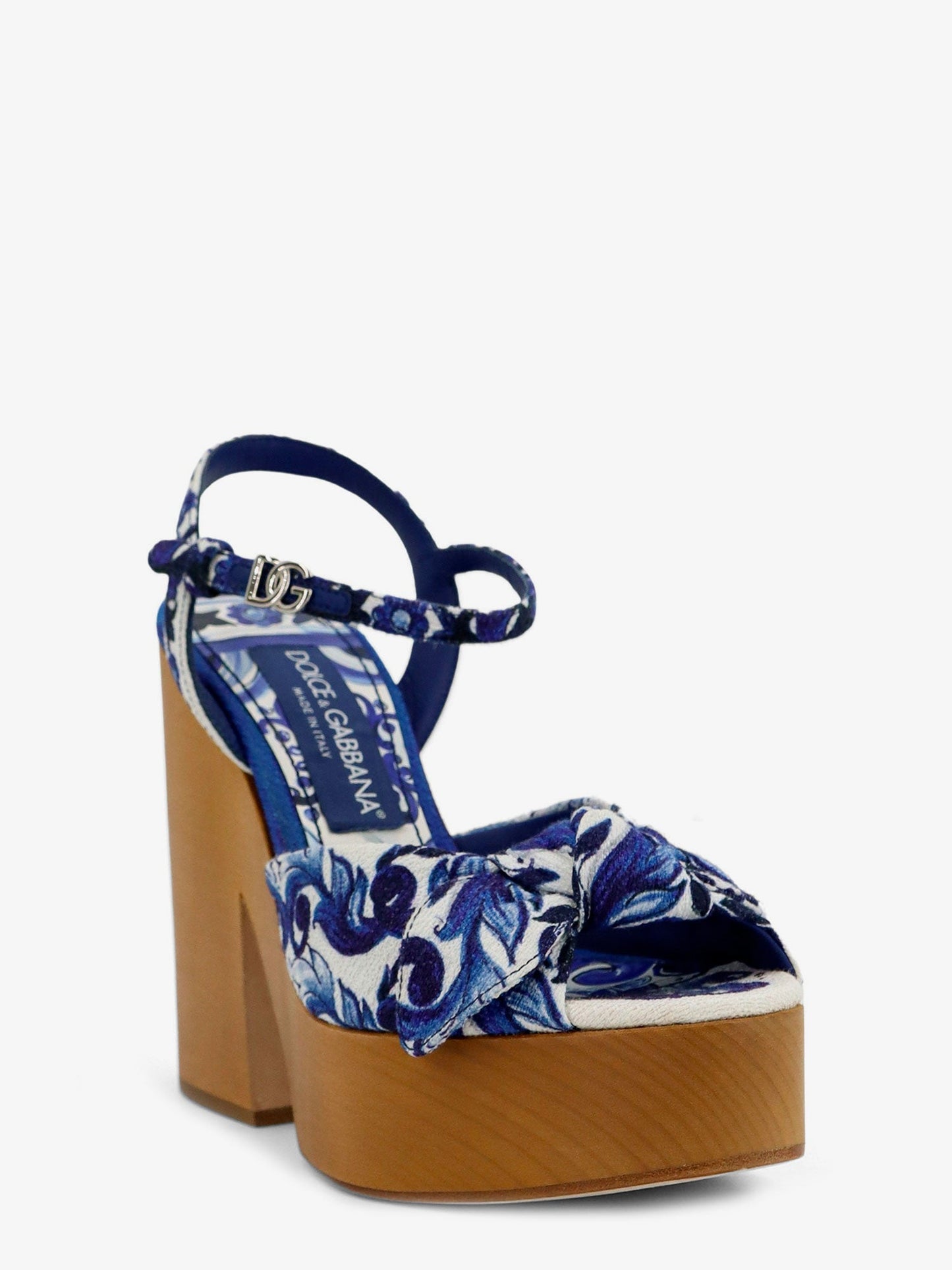 Dolce & Gabbana Women Canvas Sandals With Maiolica Print DOLCE & GABBANA