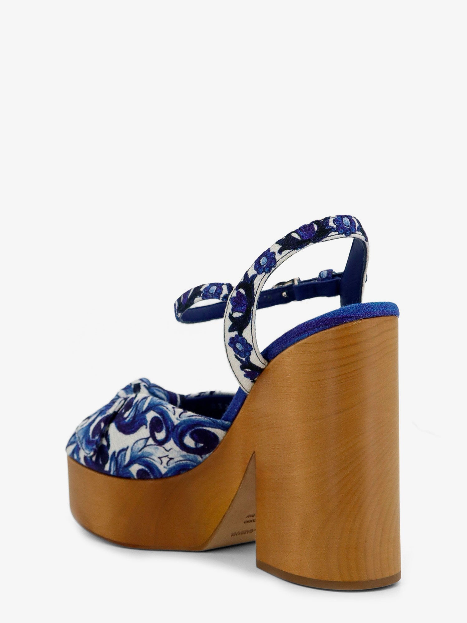 Dolce & Gabbana Women Canvas Sandals With Maiolica Print DOLCE & GABBANA