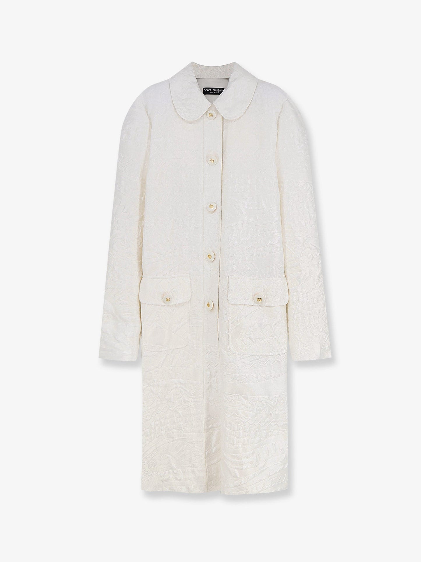 Dolce & Gabbana Women Brocade Coat With Dg Buttons DOLCE & GABBANA