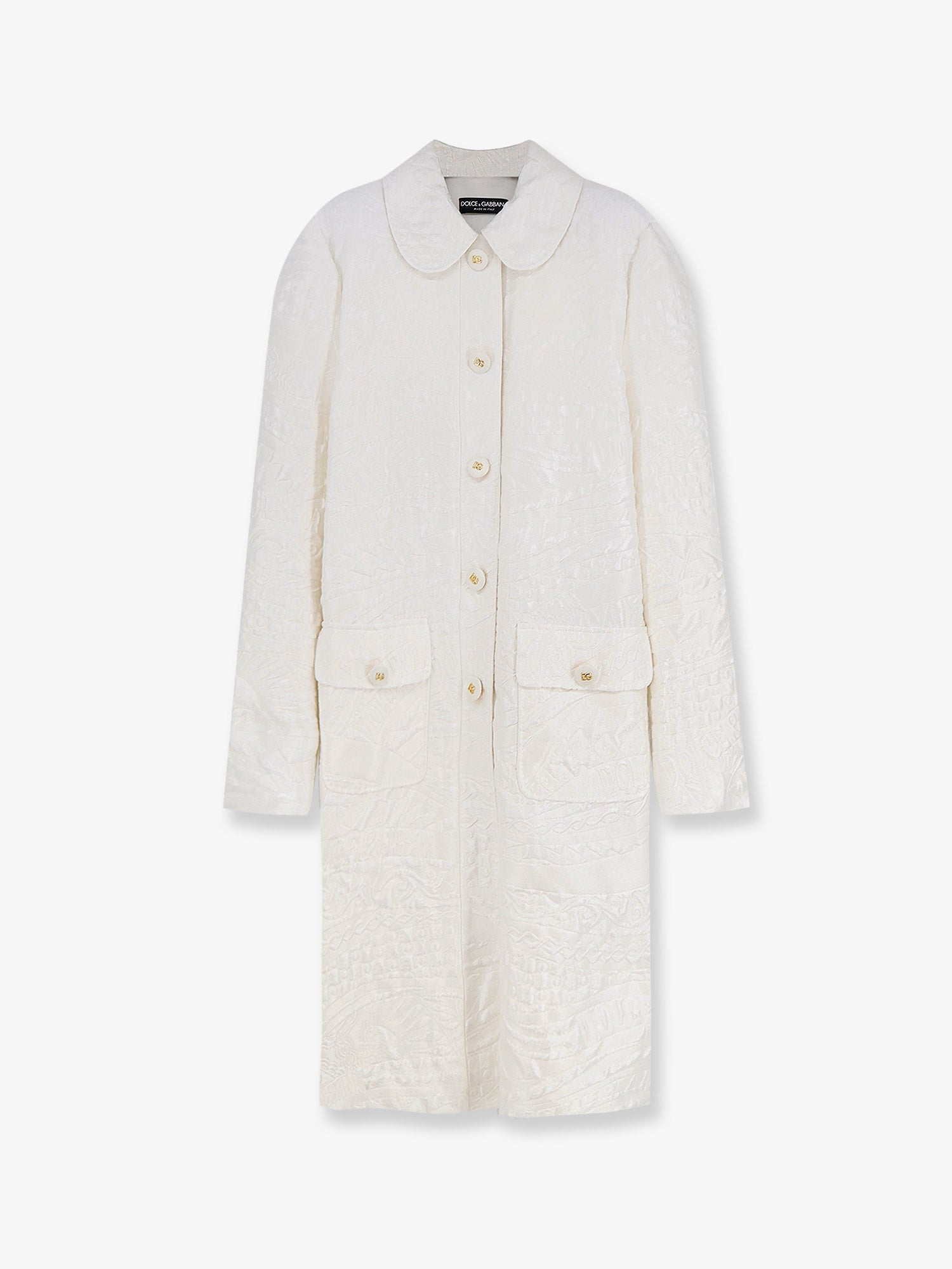 Dolce & Gabbana Women Brocade Coat With Dg Buttons DOLCE & GABBANA