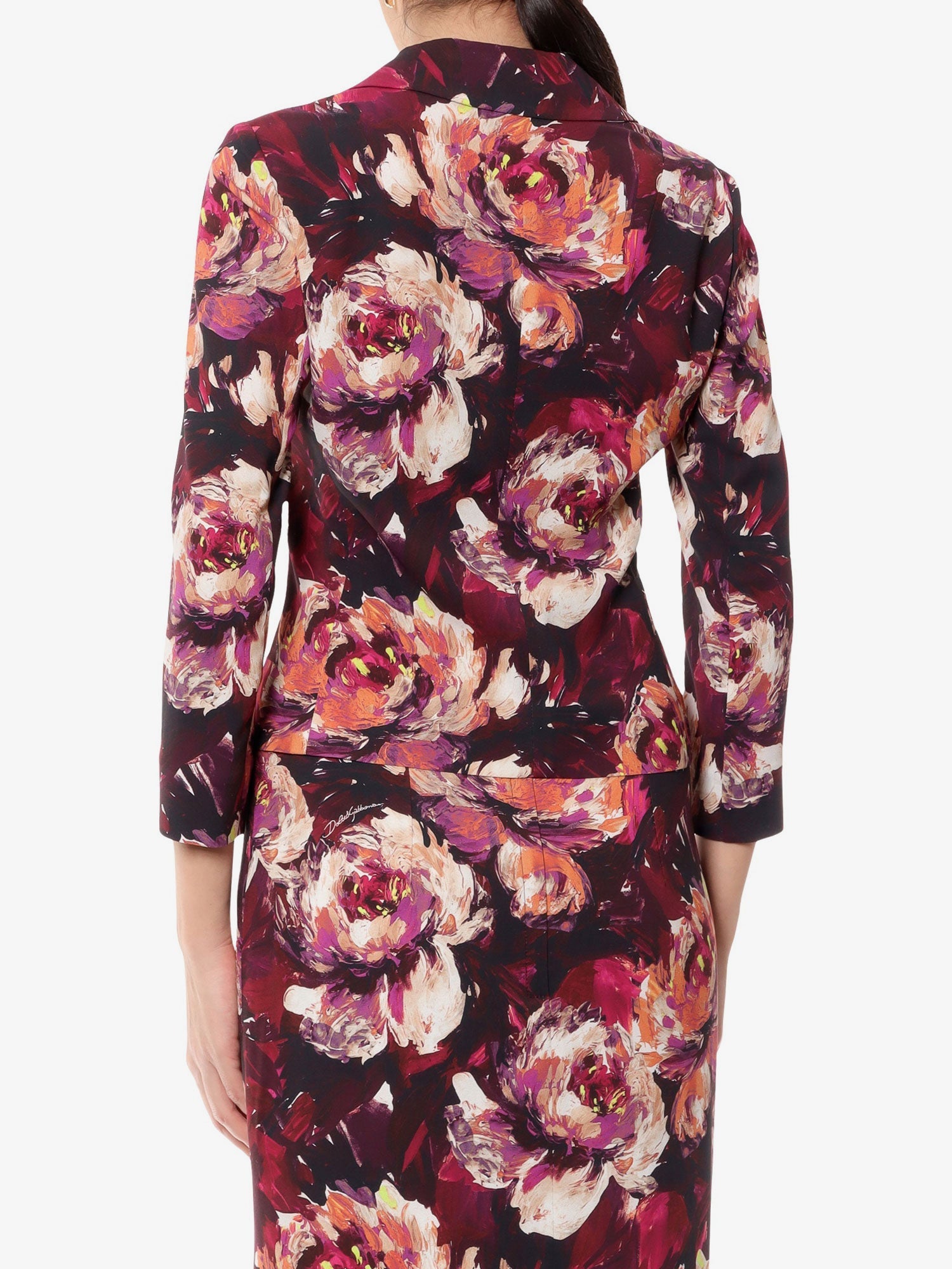 Dolce & Gabbana Women Cady Blazer With Peonie Flower Print DOLCE & GABBANA