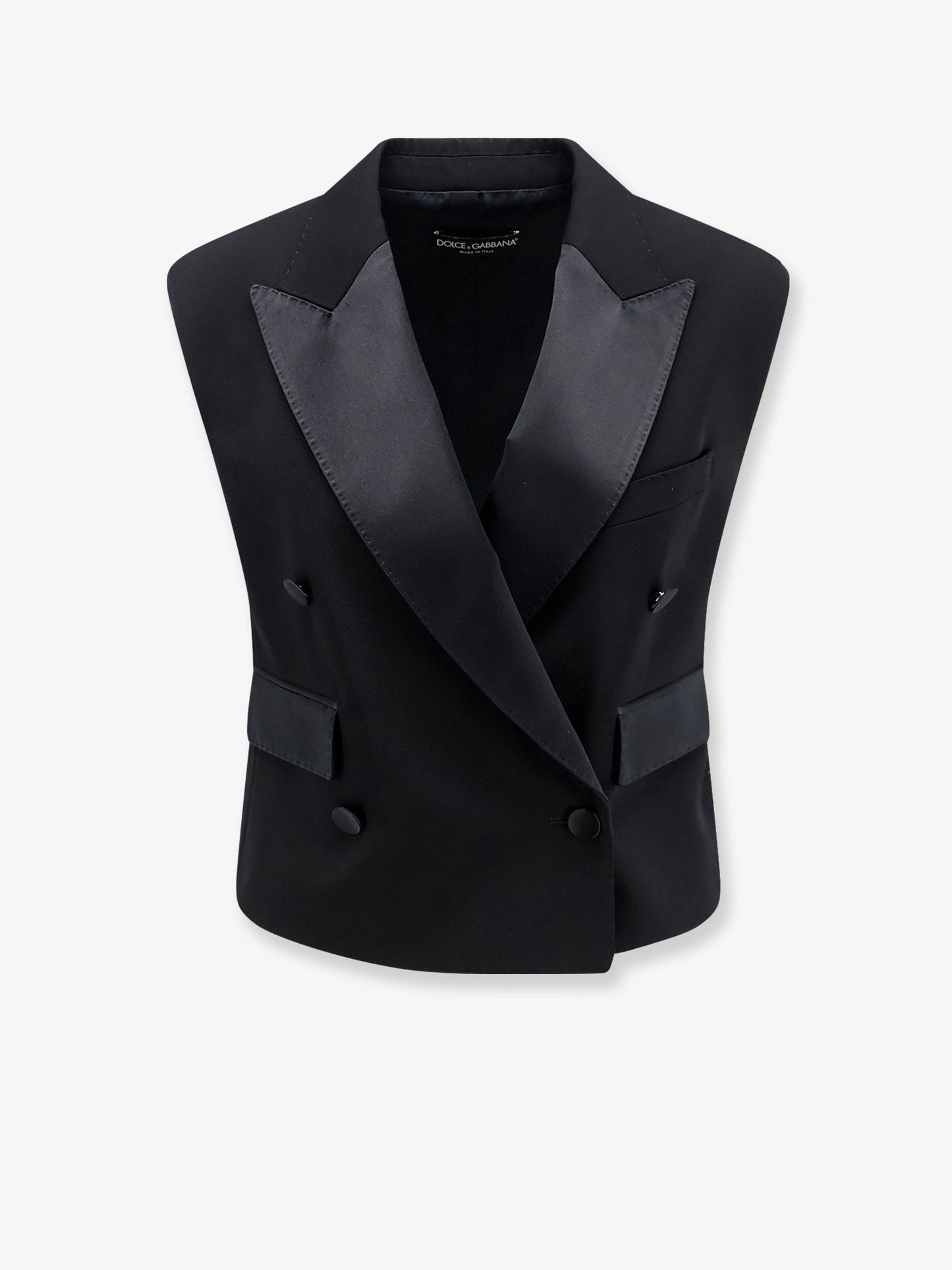 Dolce & Gabbana Women Virgin Wool And Silk Blend Tuxedo Vest DOLCE & GABBANA