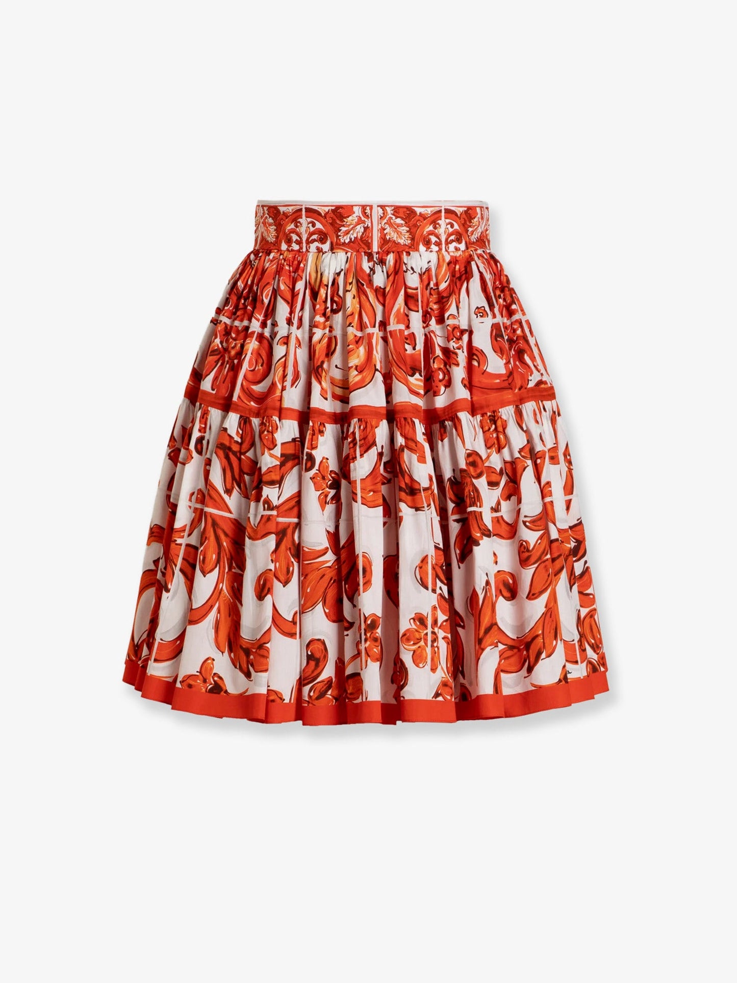 Dolce & Gabbana Women Cotton Skirt With Maiolica Print DOLCE & GABBANA