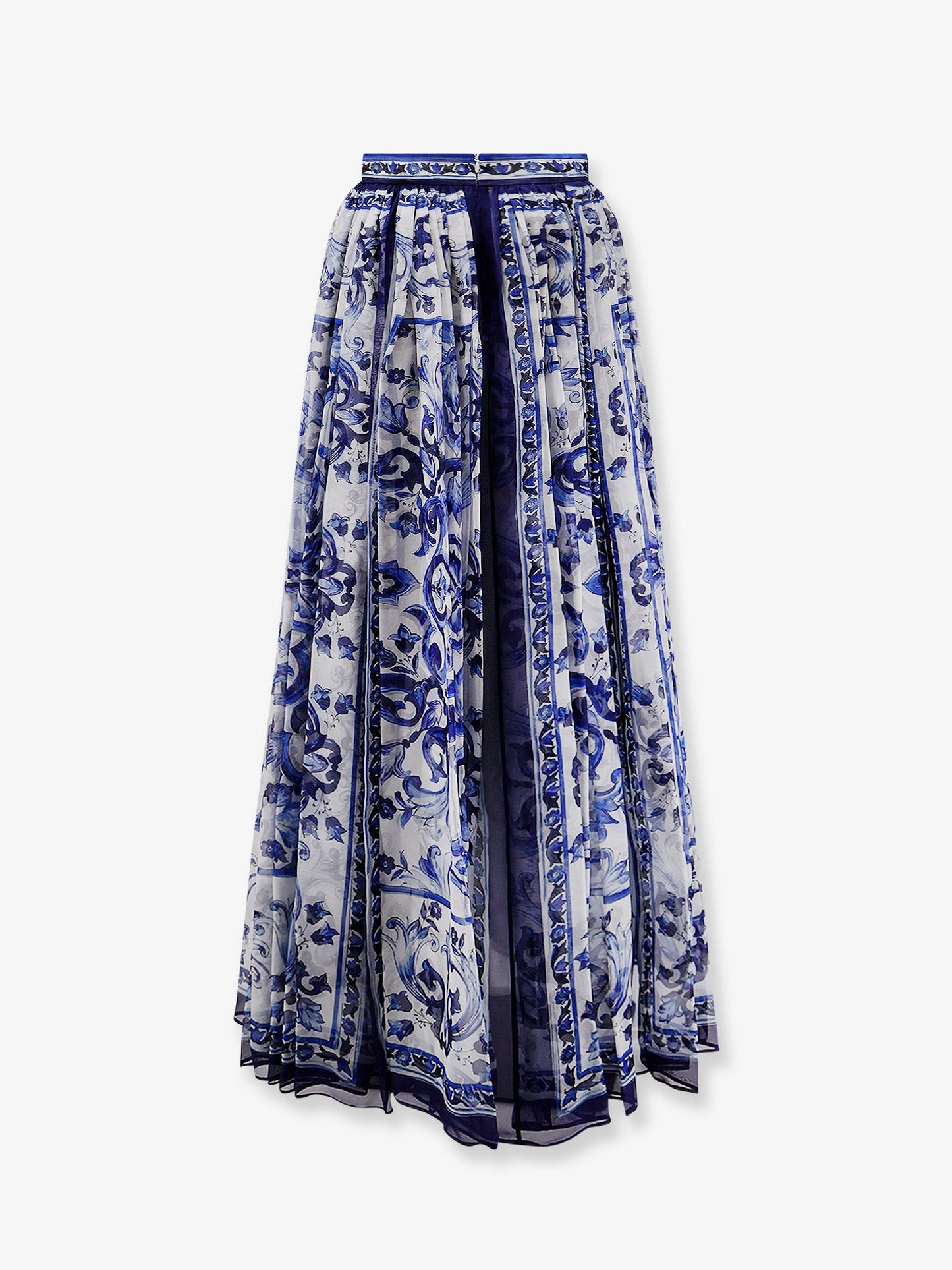 Dolce & Gabbana Women Silk Skirt With Maiolica Print DOLCE & GABBANA