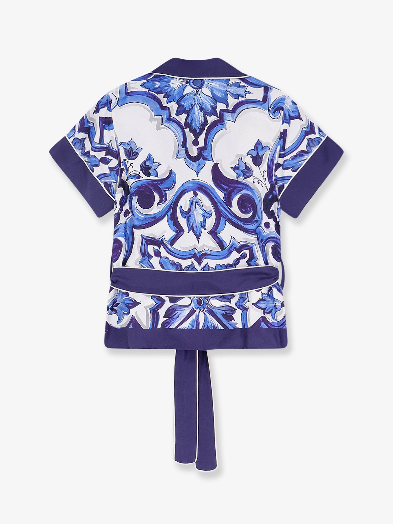 Dolce & Gabbana Women Silk Shirt With Maiolica Print DOLCE & GABBANA