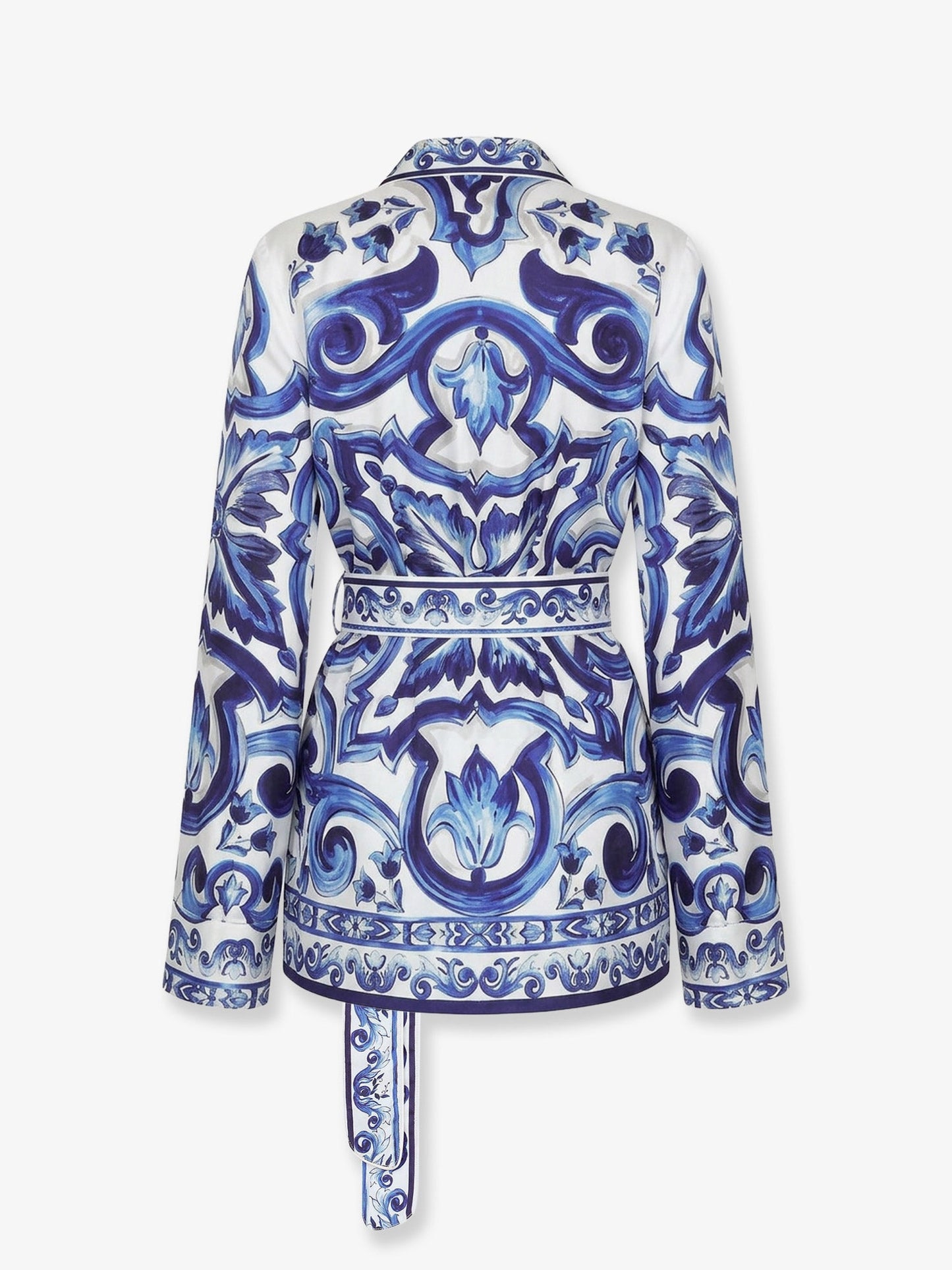 Dolce & Gabbana Women Silk Shirt With Maiolica Print DOLCE & GABBANA