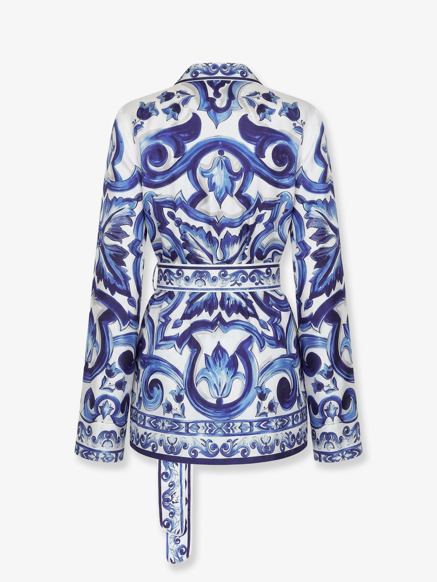 Dolce & Gabbana Women Silk Shirt With Maiolica Print DOLCE & GABBANA
