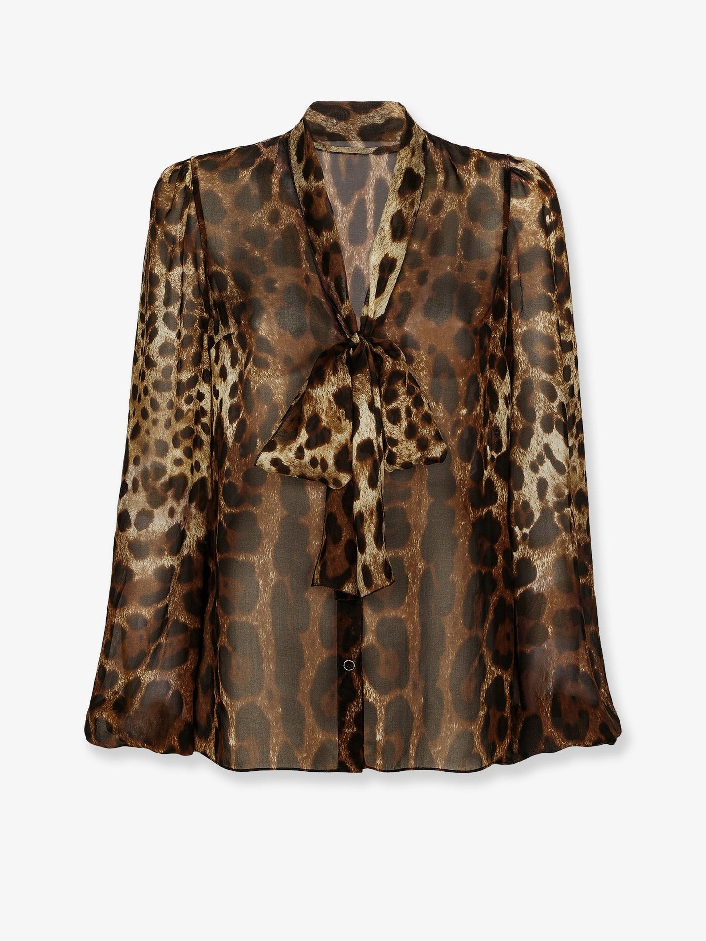 Dolce & Gabbana Women Chiffon Shirt With Animal Print DOLCE & GABBANA