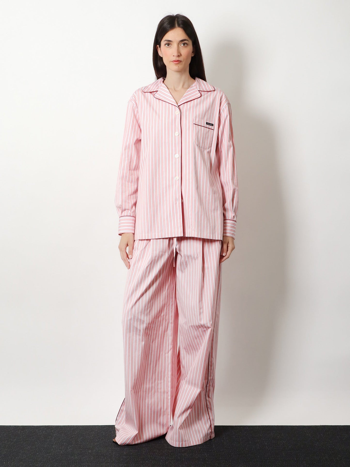 Dolce & Gabbana Women Striped Cotton Pajama Shirt DOLCE & GABBANA