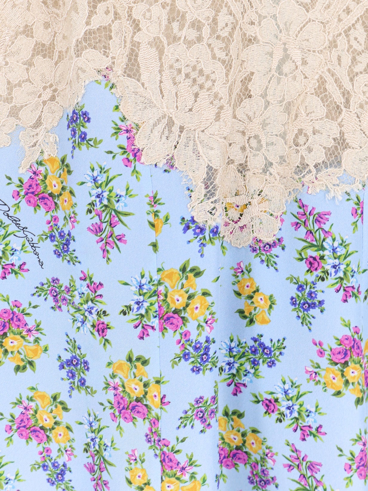 Dolce & Gabbana Women Silk Blend Dress With A Mazzolini Di Fiori Print DOLCE & GABBANA