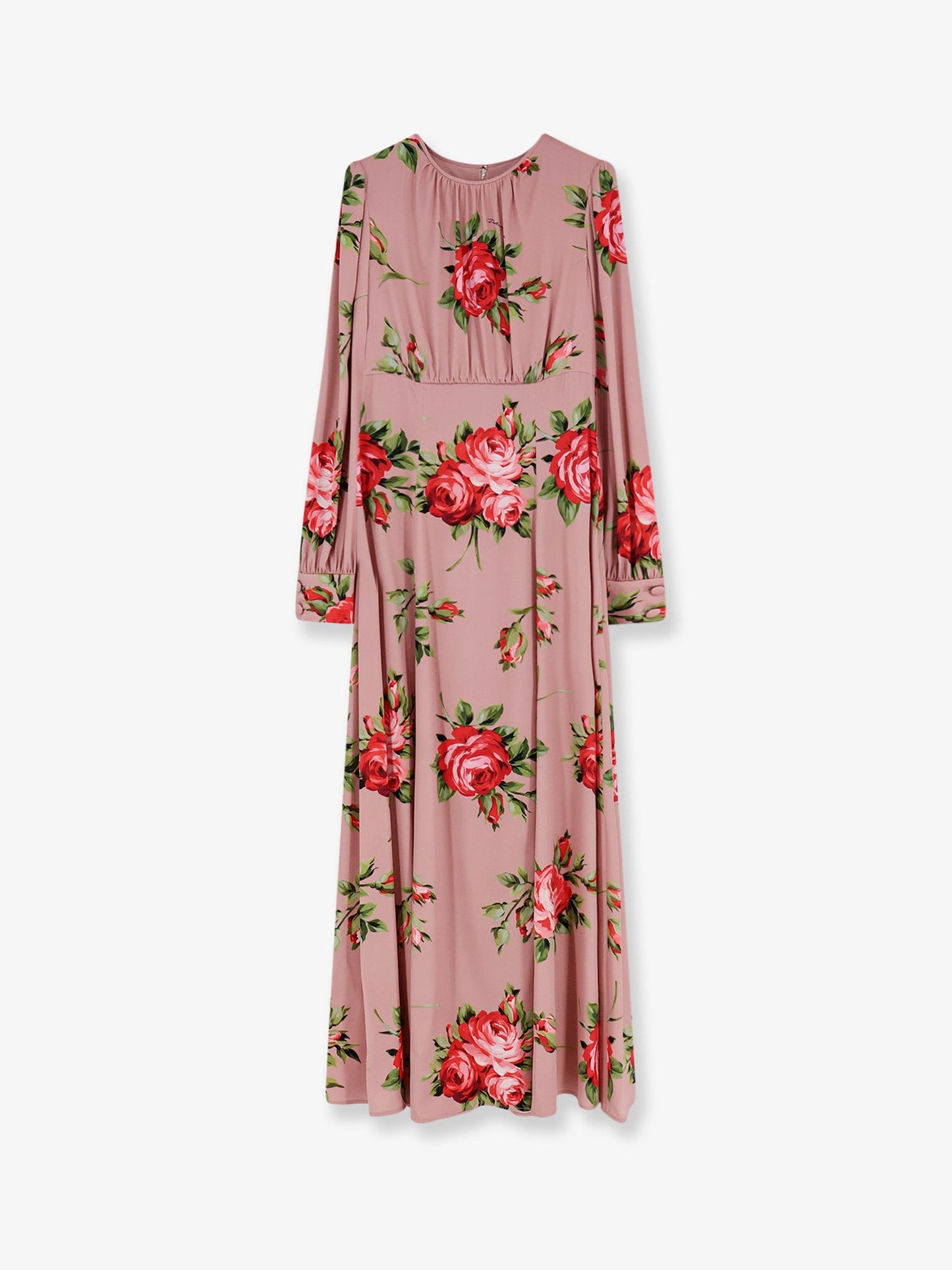 Dolce & Gabbana Women Long Silk Dress With Bouquet Rose Print DOLCE & GABBANA