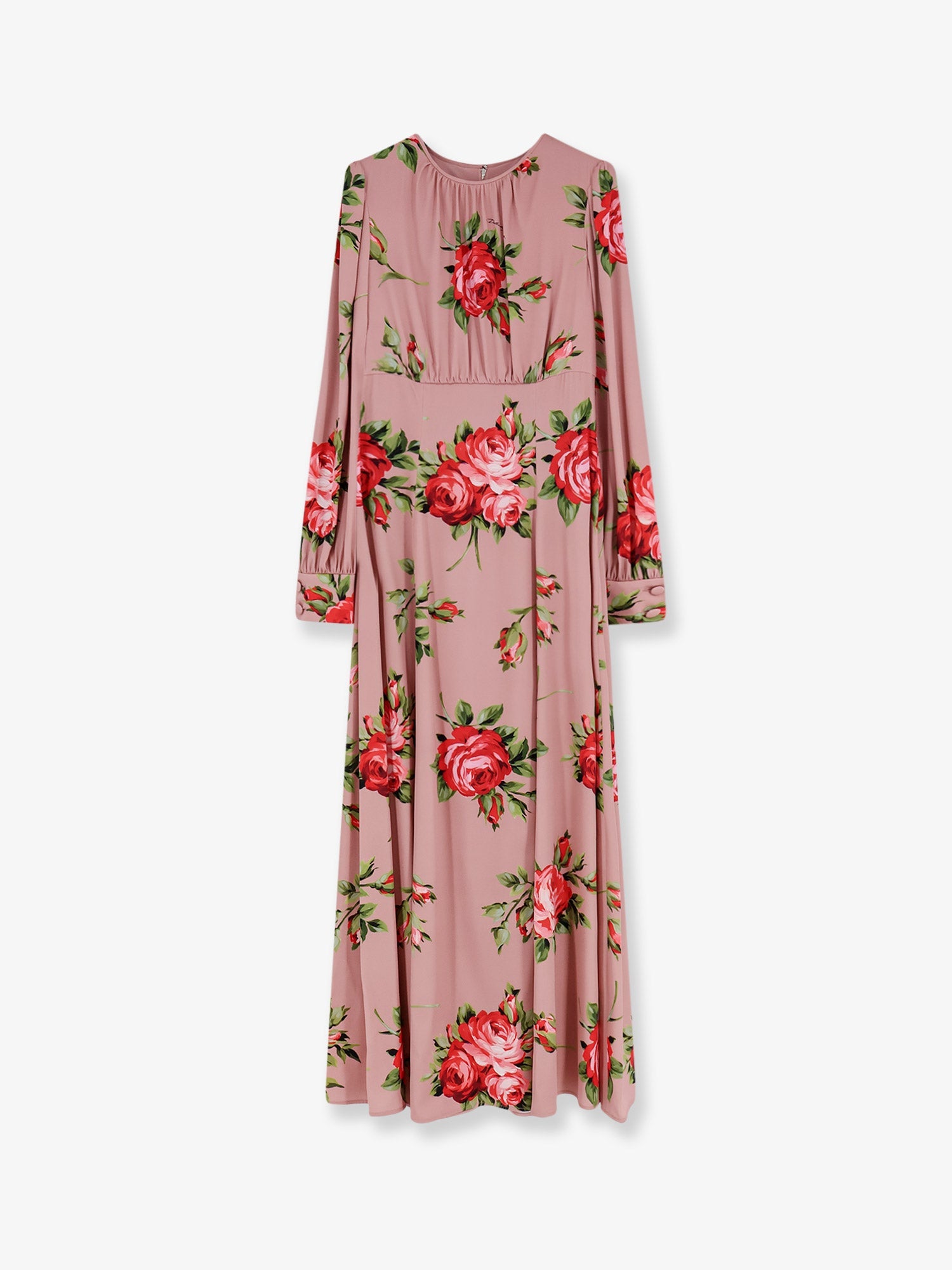 Dolce & Gabbana Women Long Silk Dress With Bouquet Rose Print DOLCE & GABBANA
