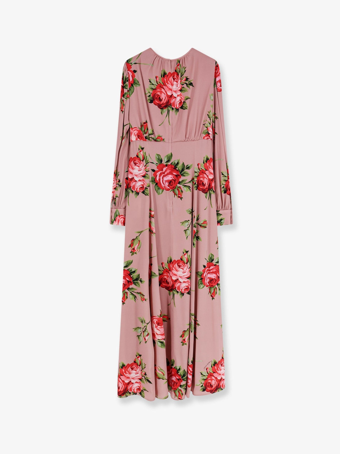 Dolce & Gabbana Women Long Silk Dress With Bouquet Rose Print DOLCE & GABBANA