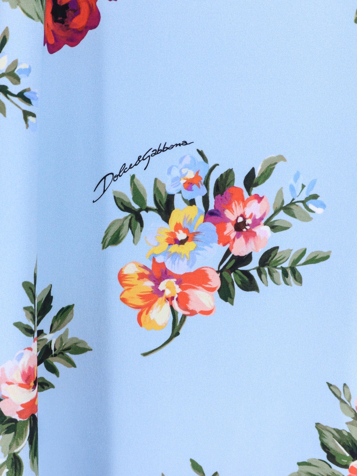 Dolce & Gabbana Women Long Charmeuse Dress With Mazzo Di Fiori Print DOLCE & GABBANA