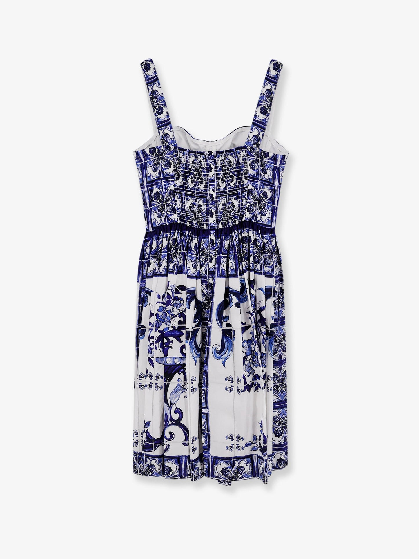 Dolce & Gabbana Women Cotton Dress With Maiolica Print DOLCE & GABBANA