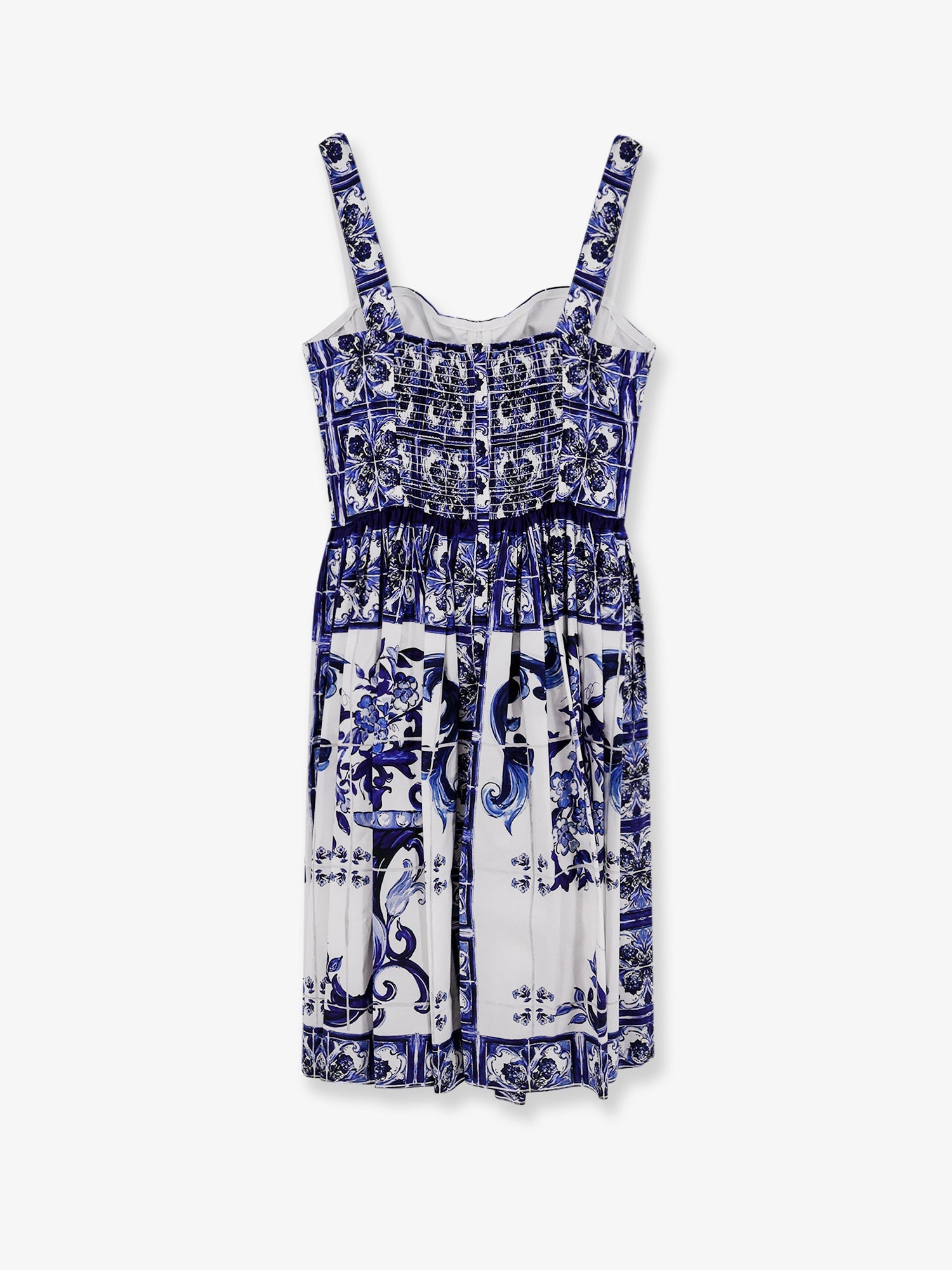 Dolce & Gabbana Women Cotton Dress With Maiolica Print DOLCE & GABBANA