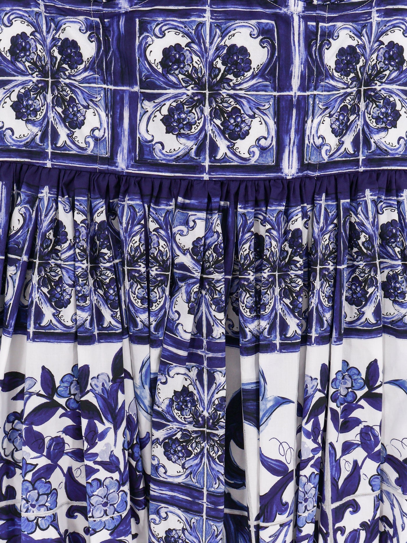 Dolce & Gabbana Women Cotton Dress With Maiolica Print DOLCE & GABBANA
