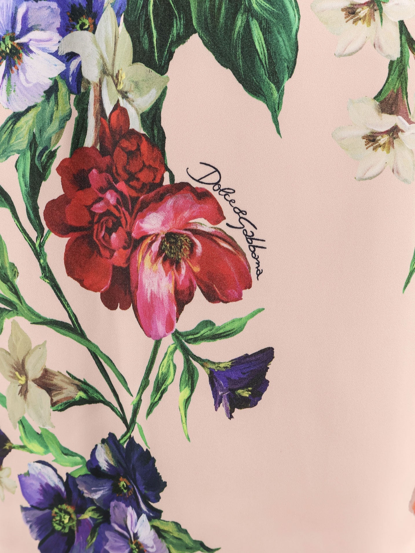 Dolce & Gabbana Women Satin Dress With Iconic Floral Print DOLCE & GABBANA