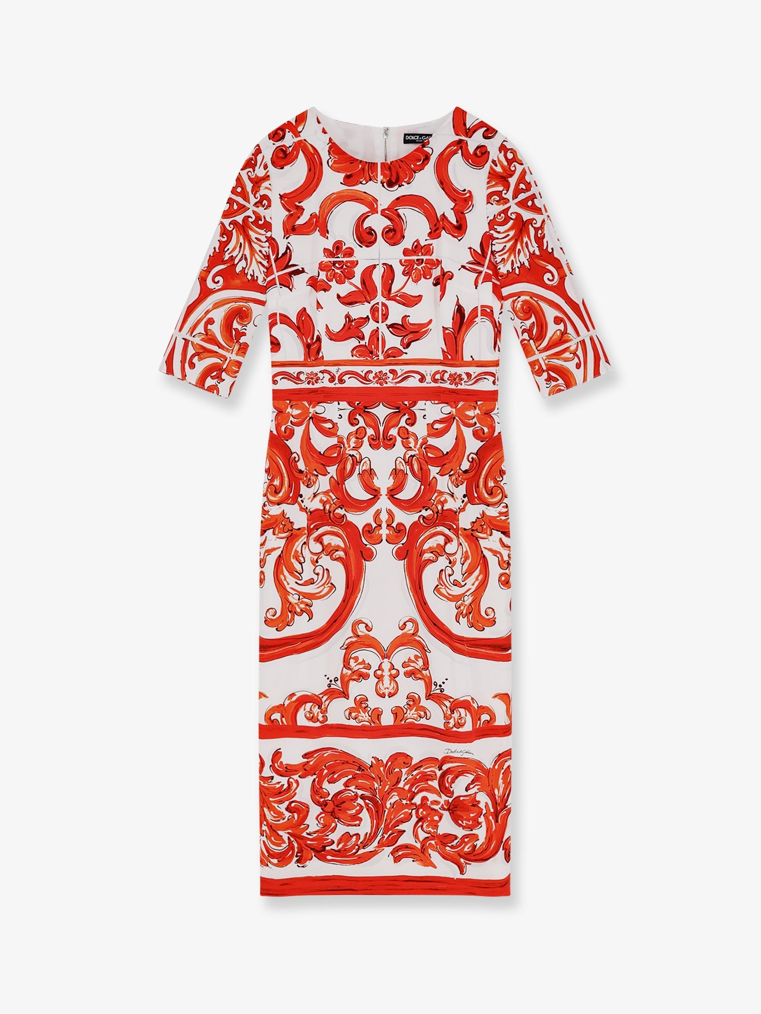 Dolce & Gabbana Women Silk Long Dress With Maiolica Print DOLCE & GABBANA