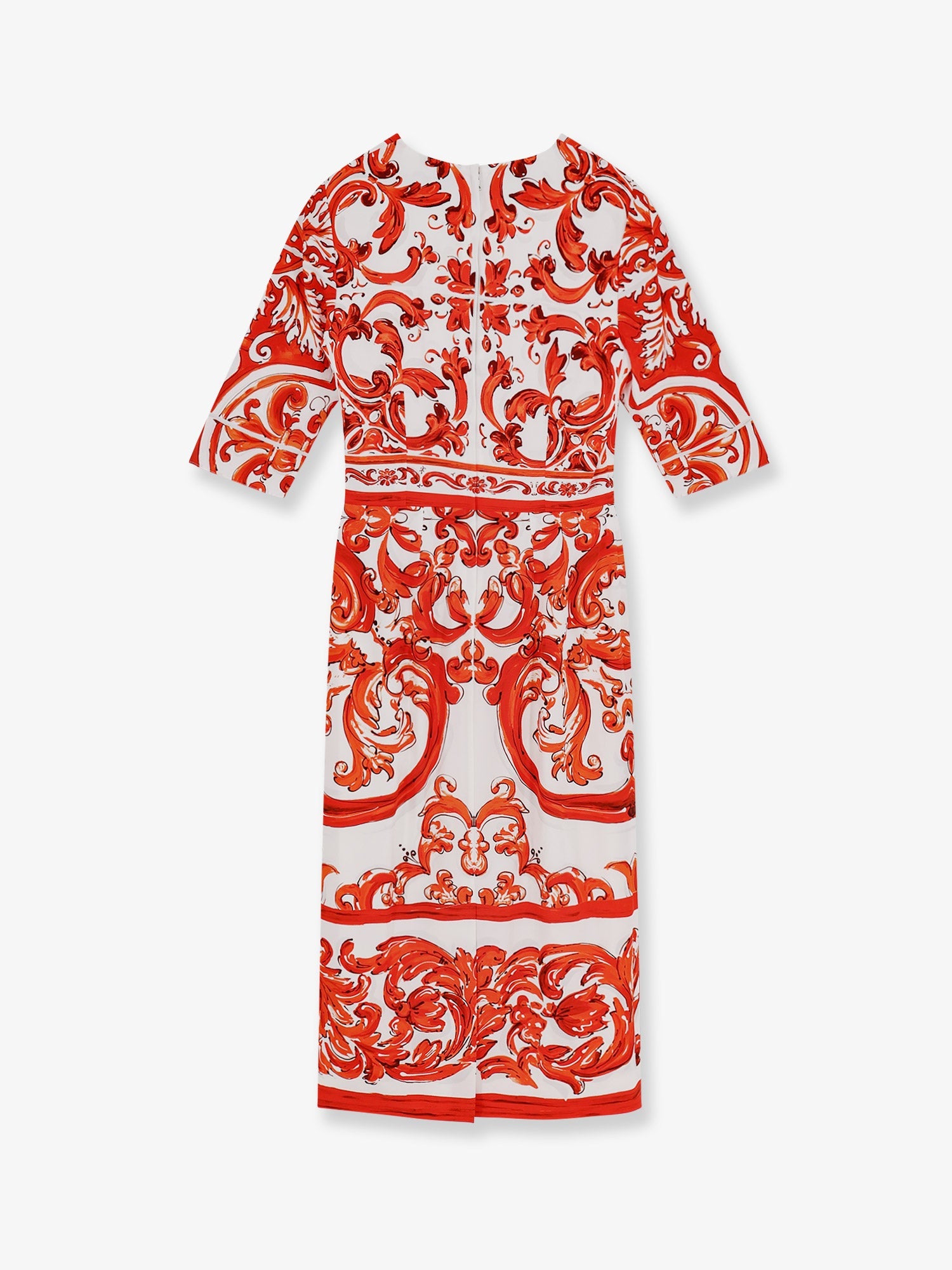 Dolce & Gabbana Women Silk Long Dress With Maiolica Print DOLCE & GABBANA