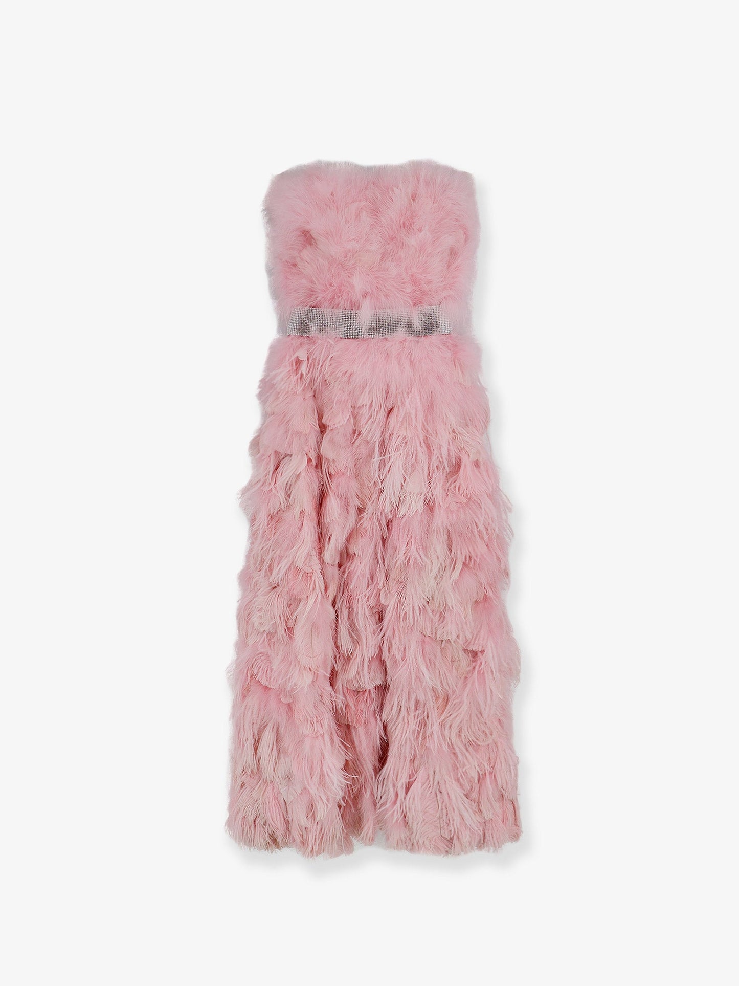 Dolce & Gabbana Women Silk Long Dress With Feathers DOLCE & GABBANA