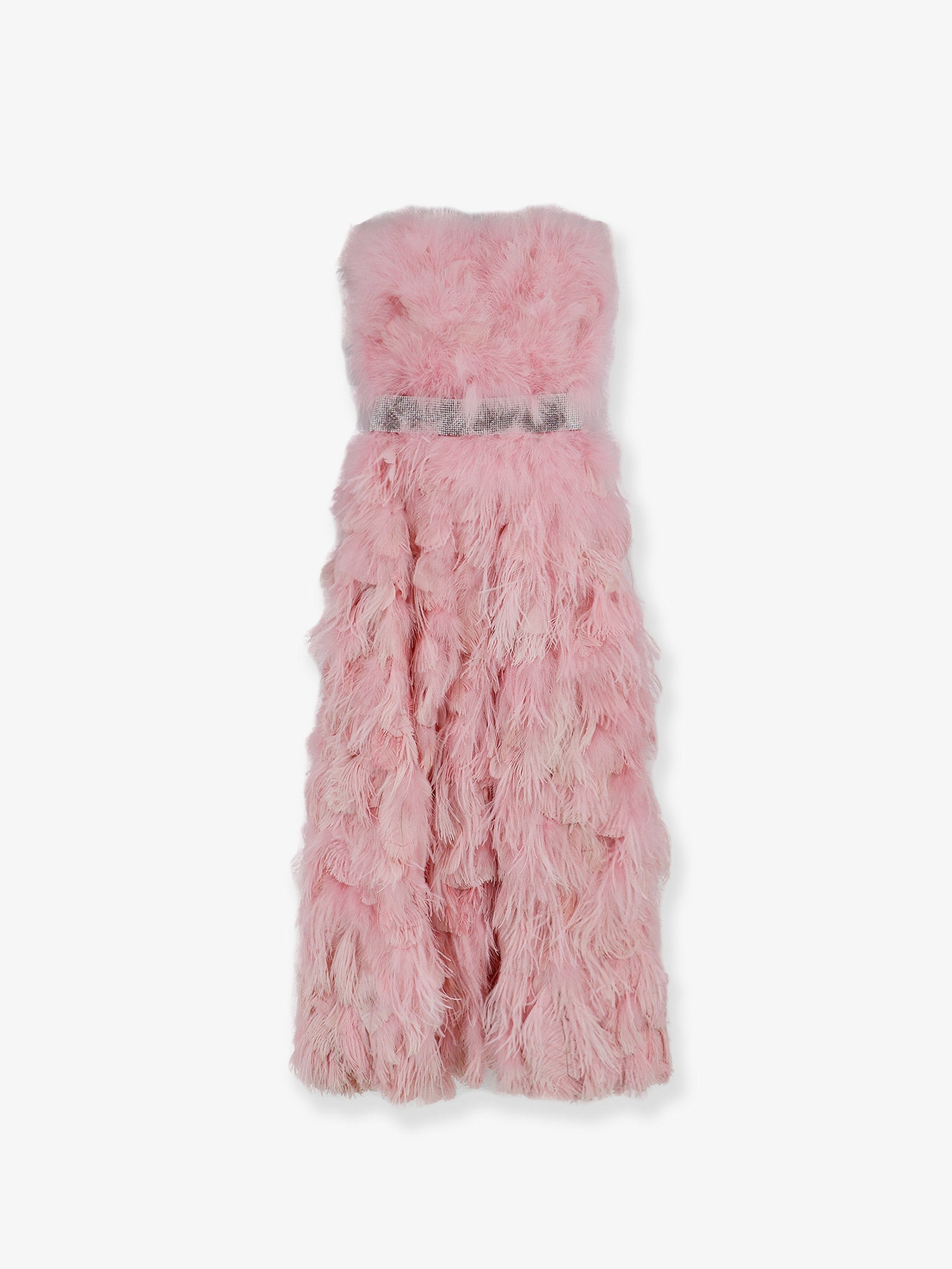 Dolce & Gabbana Women Silk Long Dress With Feathers DOLCE & GABBANA