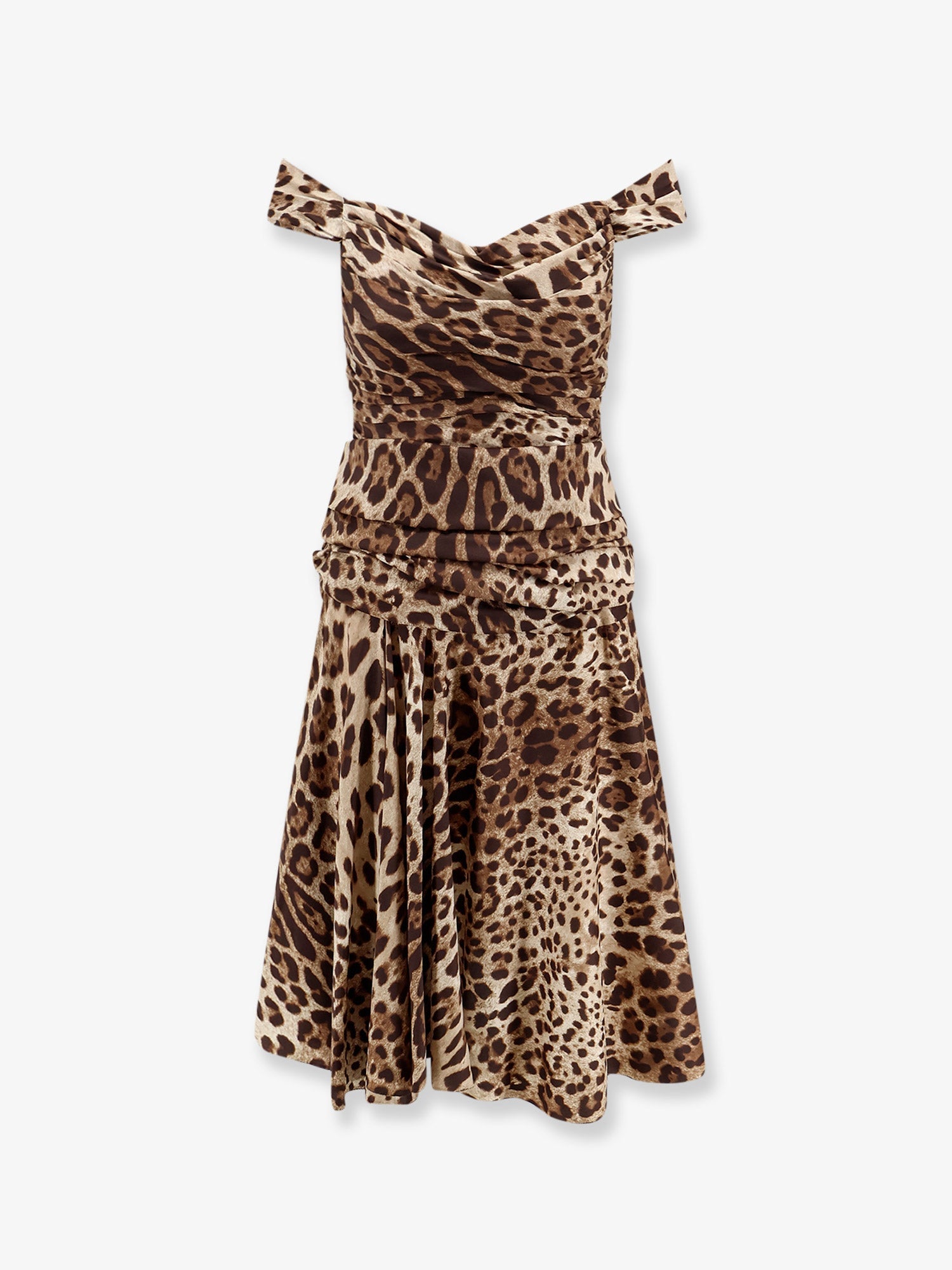 Dolce & Gabbana Women Long Silk Dress With Animal Print DOLCE & GABBANA