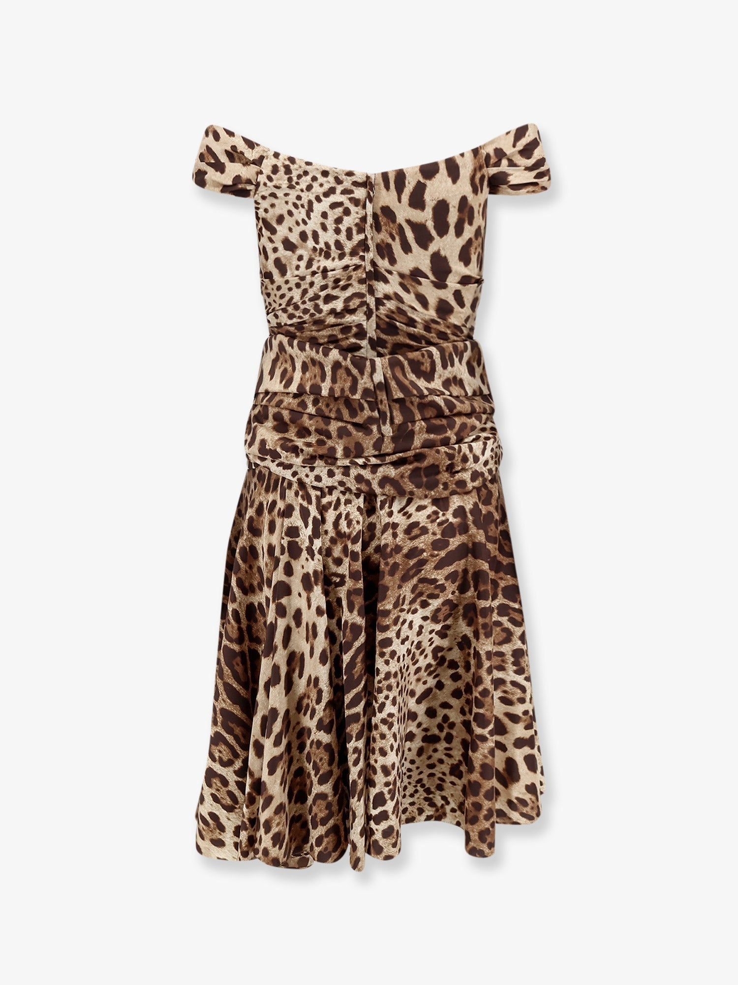 Dolce & Gabbana Women Long Silk Dress With Animal Print DOLCE & GABBANA