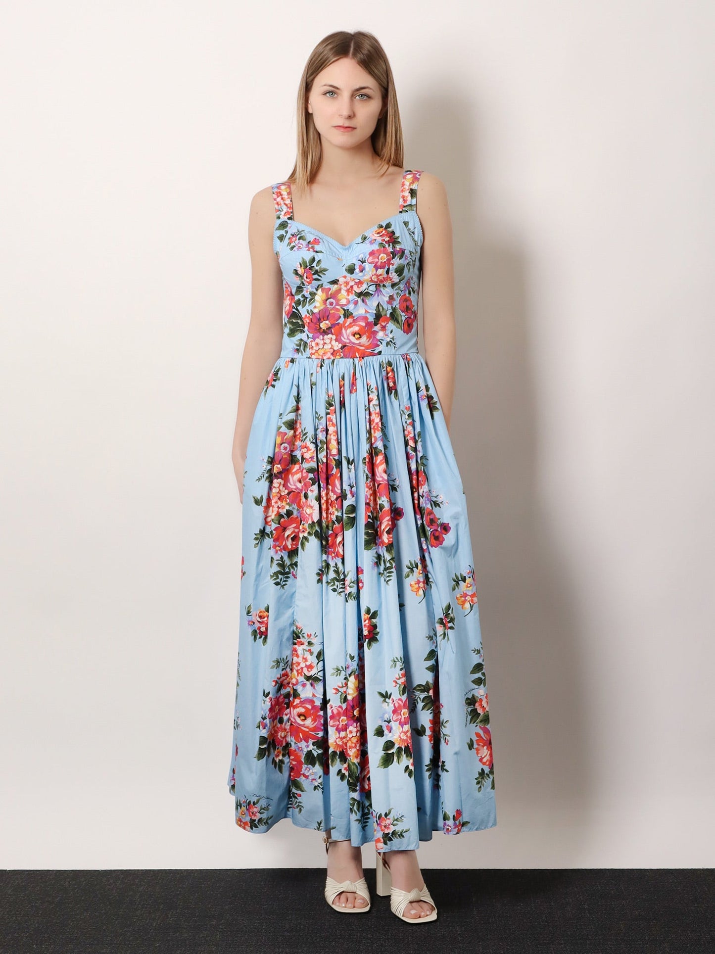 Dolce & Gabbana Women Cotton Dress With Mazzo Di Fiori Print DOLCE & GABBANA