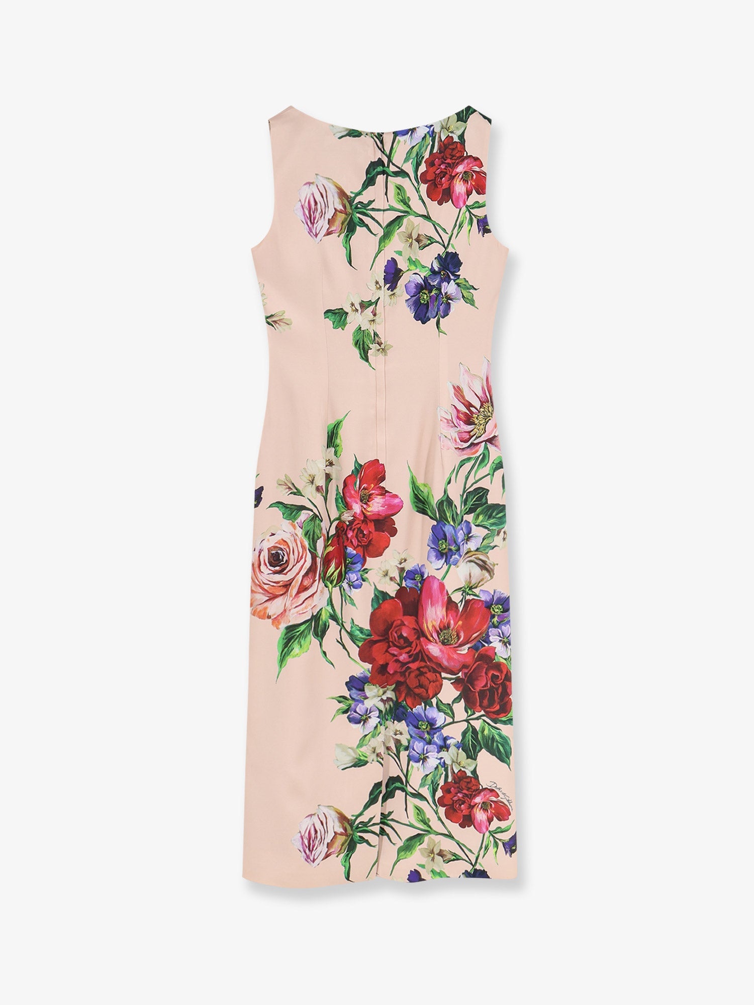 Dolce & Gabbana Women Satin Longuette Dress With Fiori Print DOLCE & GABBANA