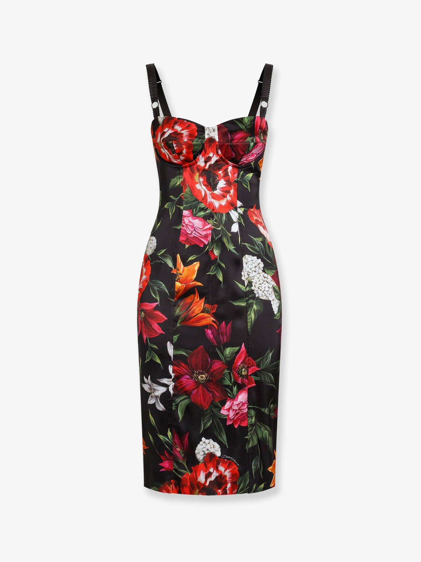 Dolce & Gabbana Women Satin Dress With Floral Print DOLCE & GABBANA
