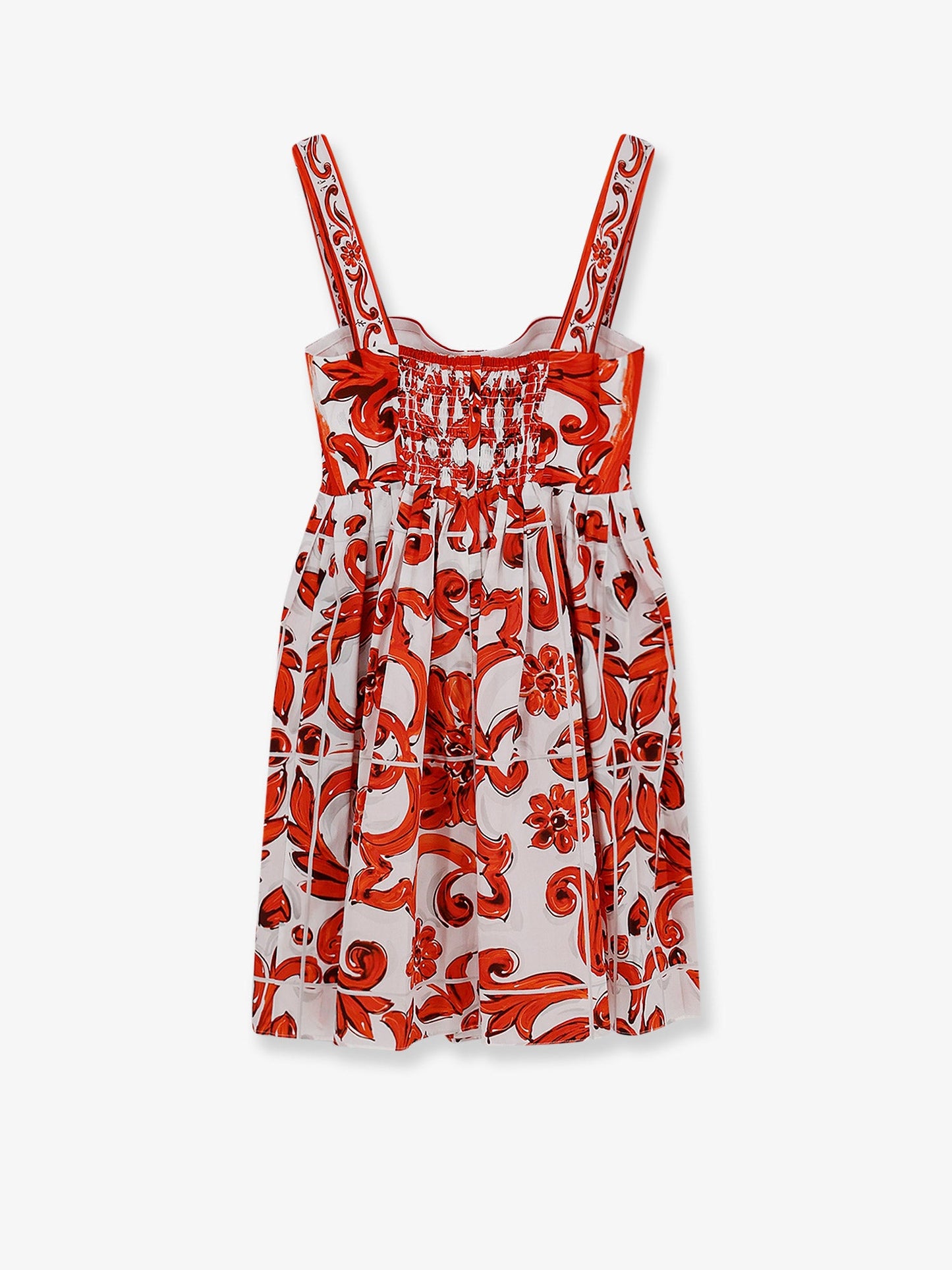 Dolce & Gabbana Women Cotton Dress With Maiolica Print DOLCE & GABBANA