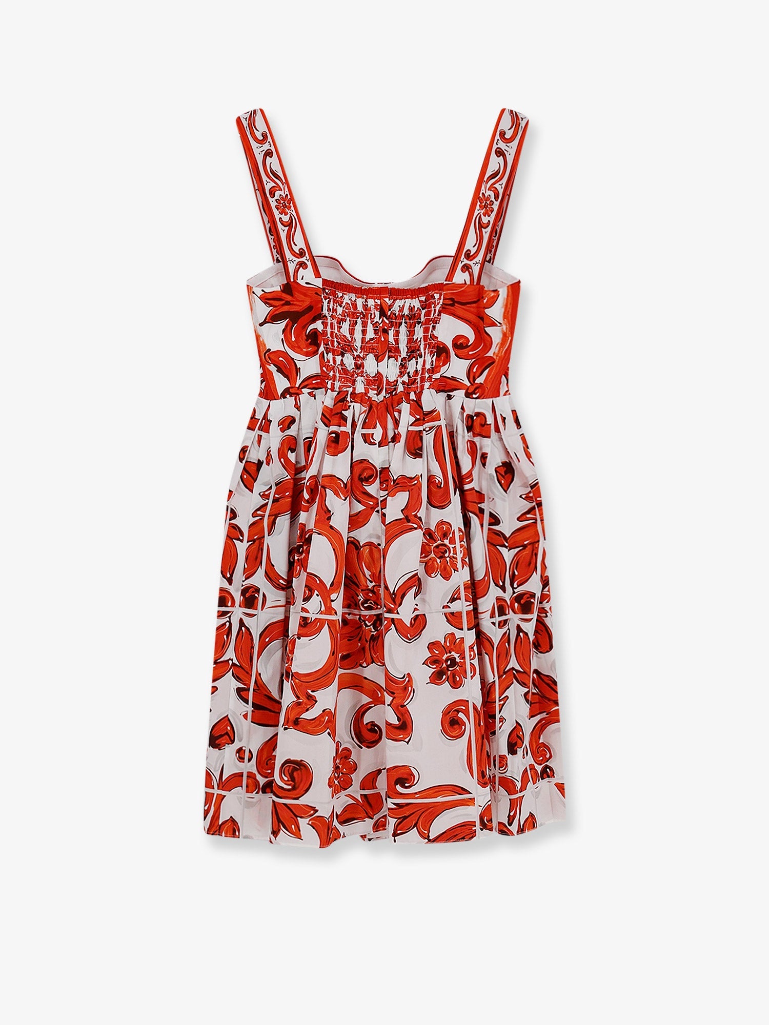 Dolce & Gabbana Women Cotton Dress With Maiolica Print DOLCE & GABBANA