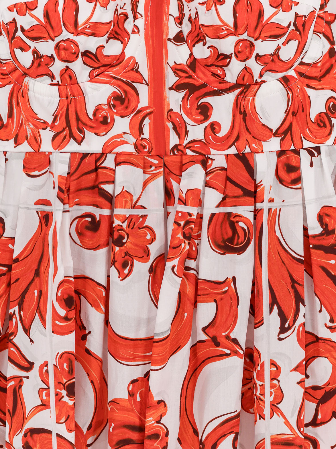 Dolce & Gabbana Women Cotton Dress With Maiolica Print DOLCE & GABBANA
