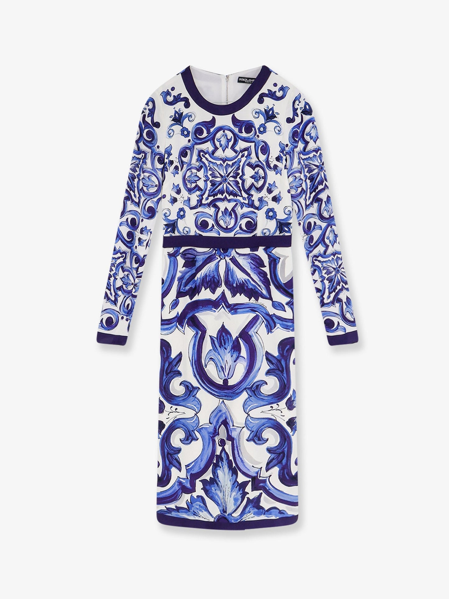 Dolce & Gabbana Women Silk Blend Dress With Maiolica Print DOLCE & GABBANA