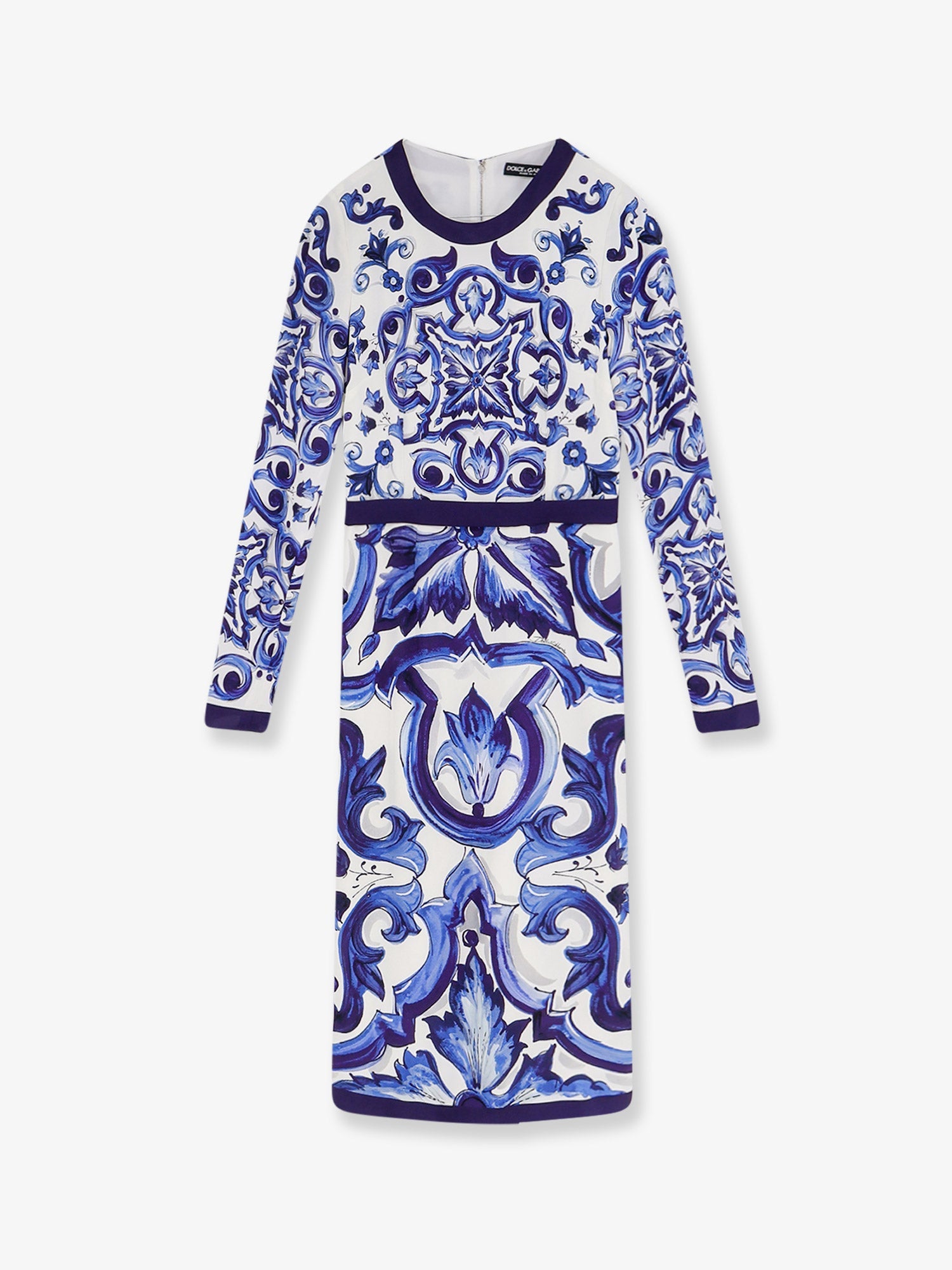 Dolce & Gabbana Women Silk Blend Dress With Maiolica Print DOLCE & GABBANA