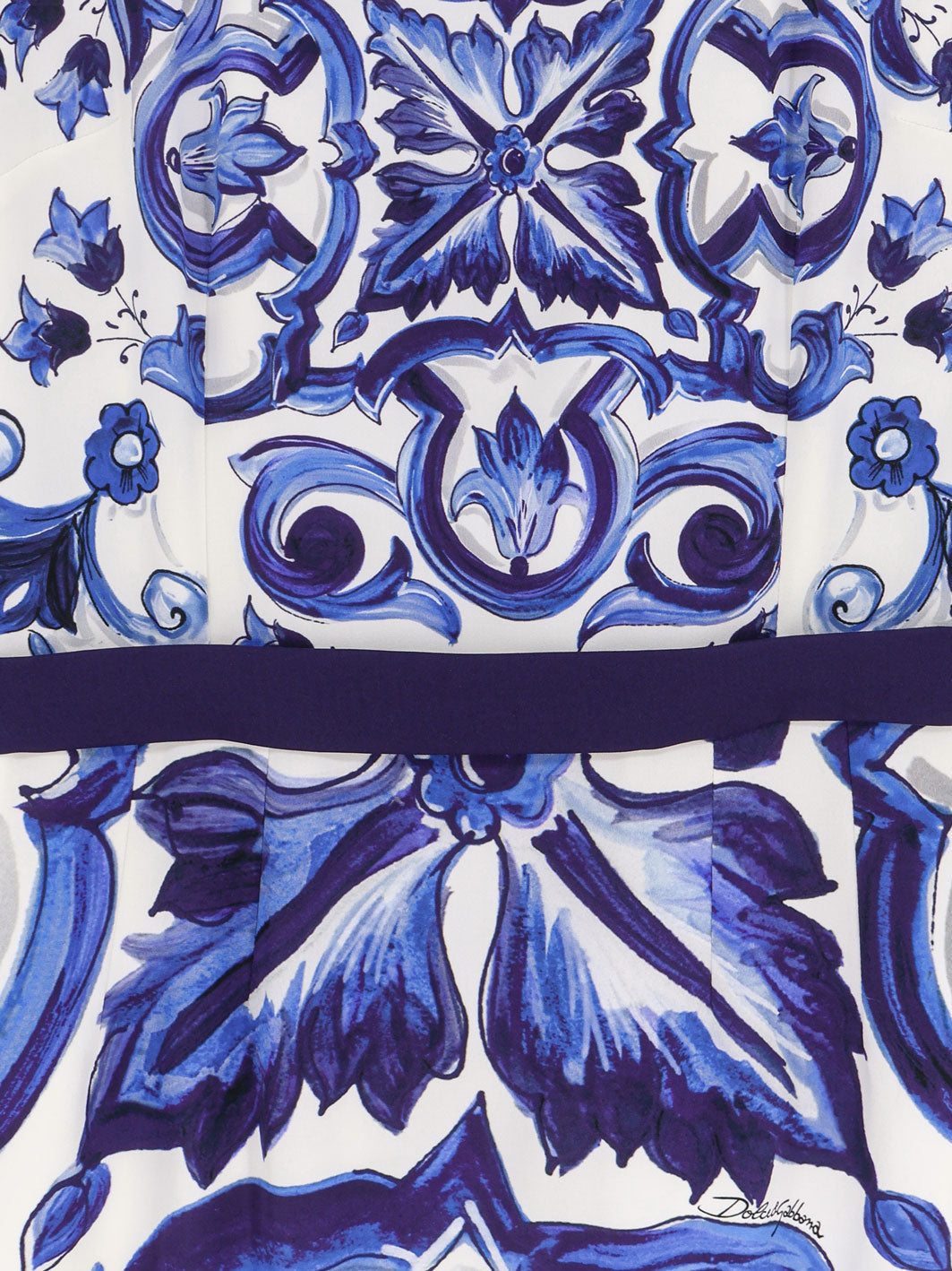Dolce & Gabbana Women Silk Blend Dress With Maiolica Print DOLCE & GABBANA