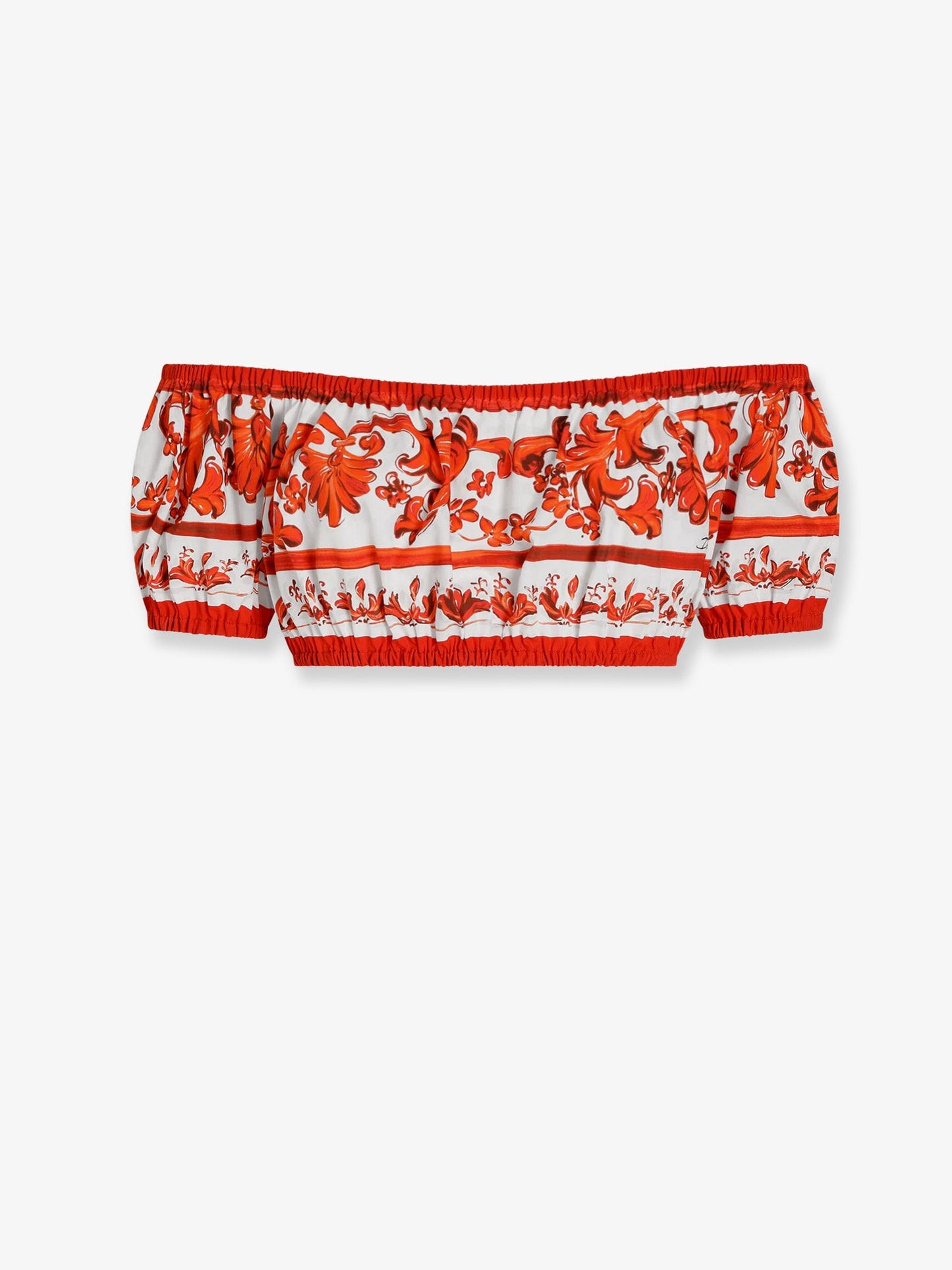 Dolce & Gabbana Women Cotton Top With Maiolica Print DOLCE & GABBANA