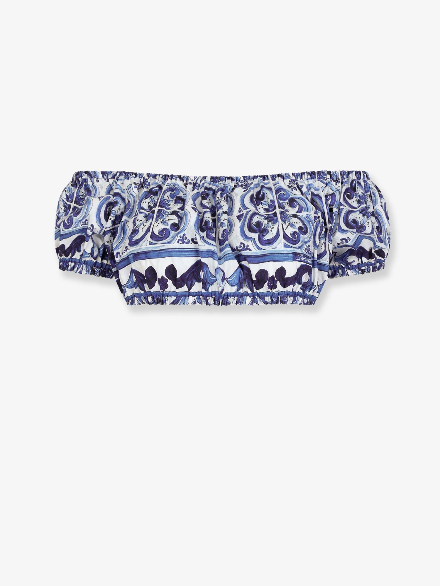 Dolce & Gabbana Women Cotton Top With Maiolica Print DOLCE & GABBANA