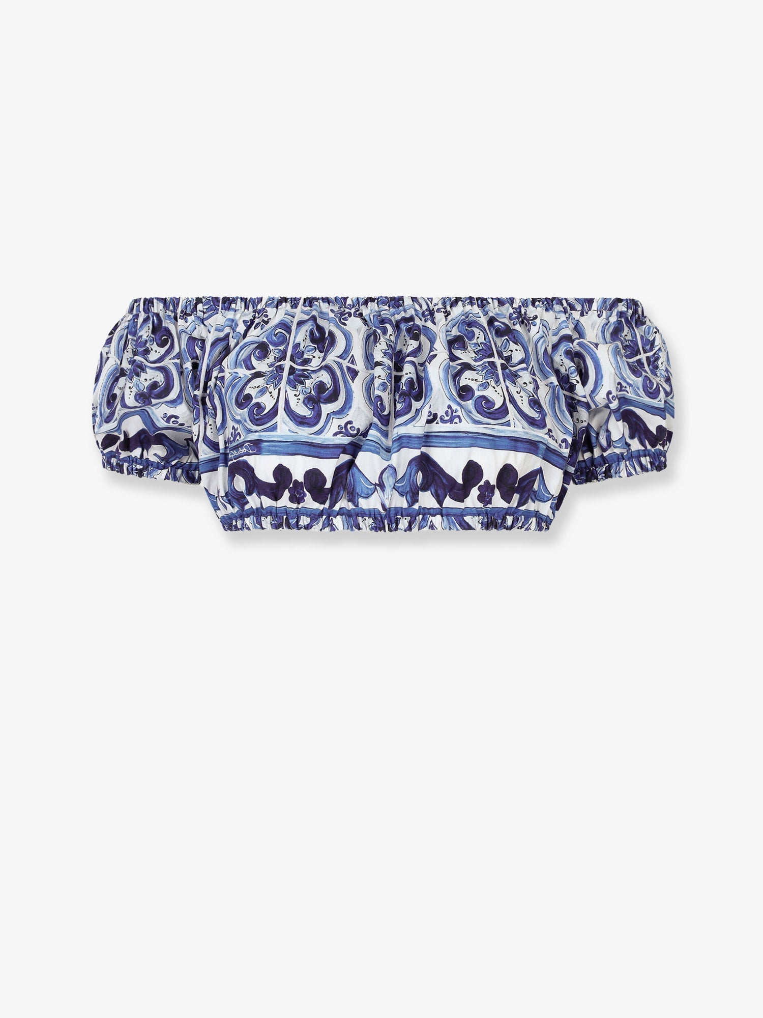 Dolce & Gabbana Women Cotton Top With Maiolica Print DOLCE & GABBANA