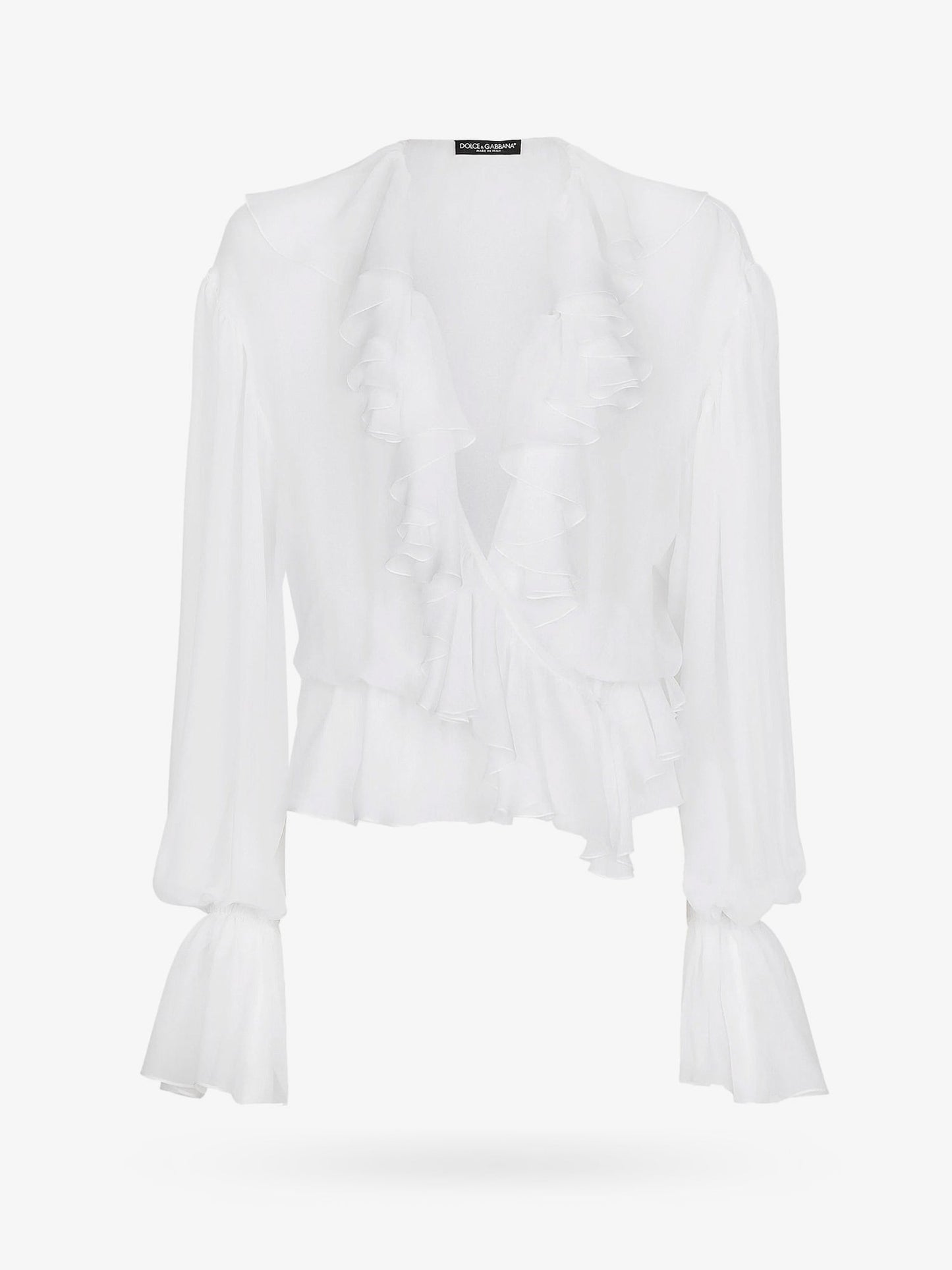 Dolce & Gabbana Women Silk Shirt With Rouches DOLCE & GABBANA