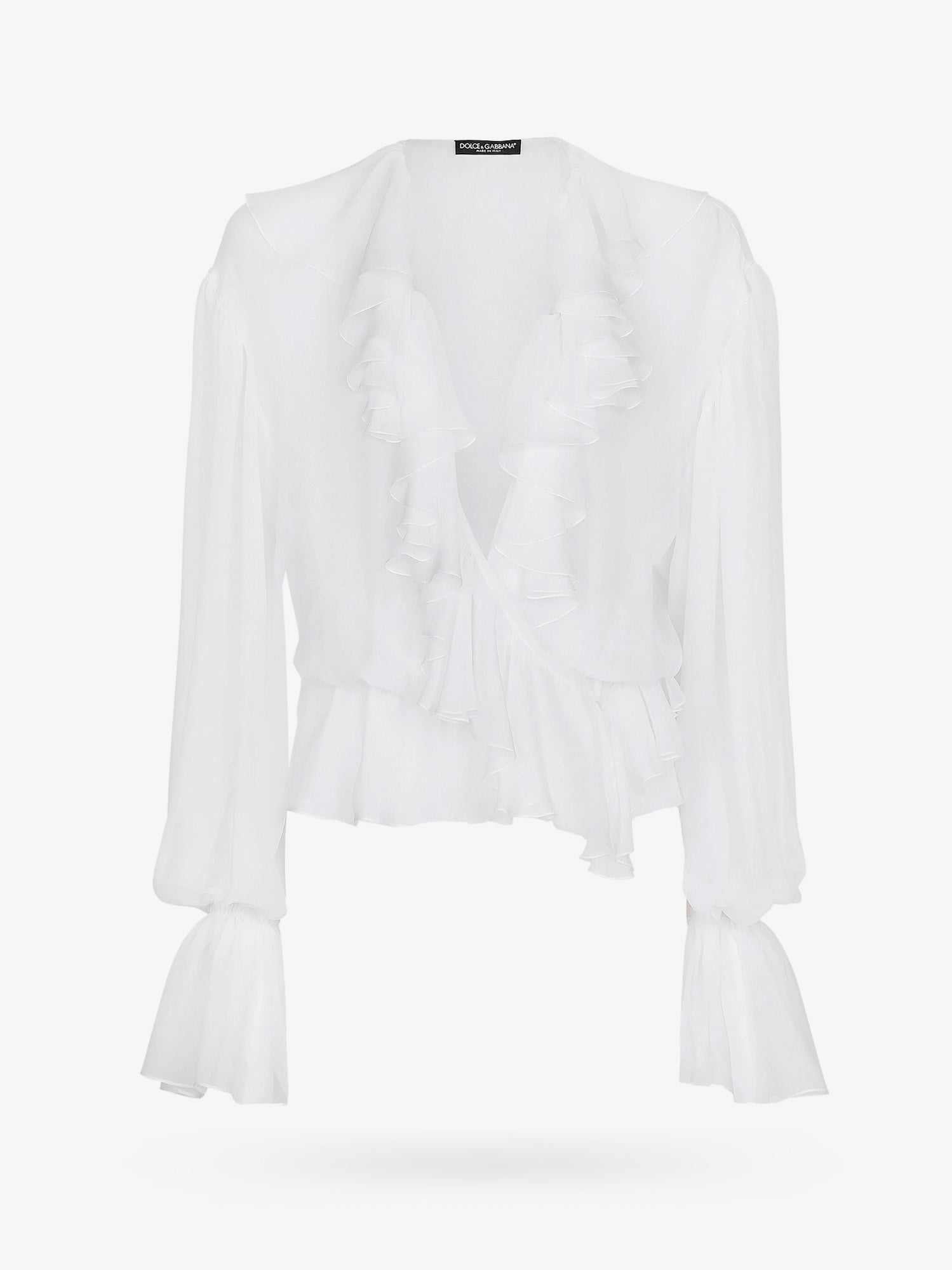 Dolce & Gabbana Women Silk Shirt With Rouches DOLCE & GABBANA
