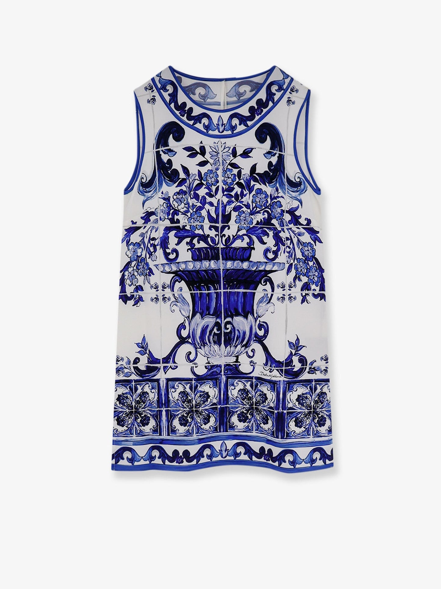 Dolce & Gabbana Women Silk Top With Maiolica Print DOLCE & GABBANA