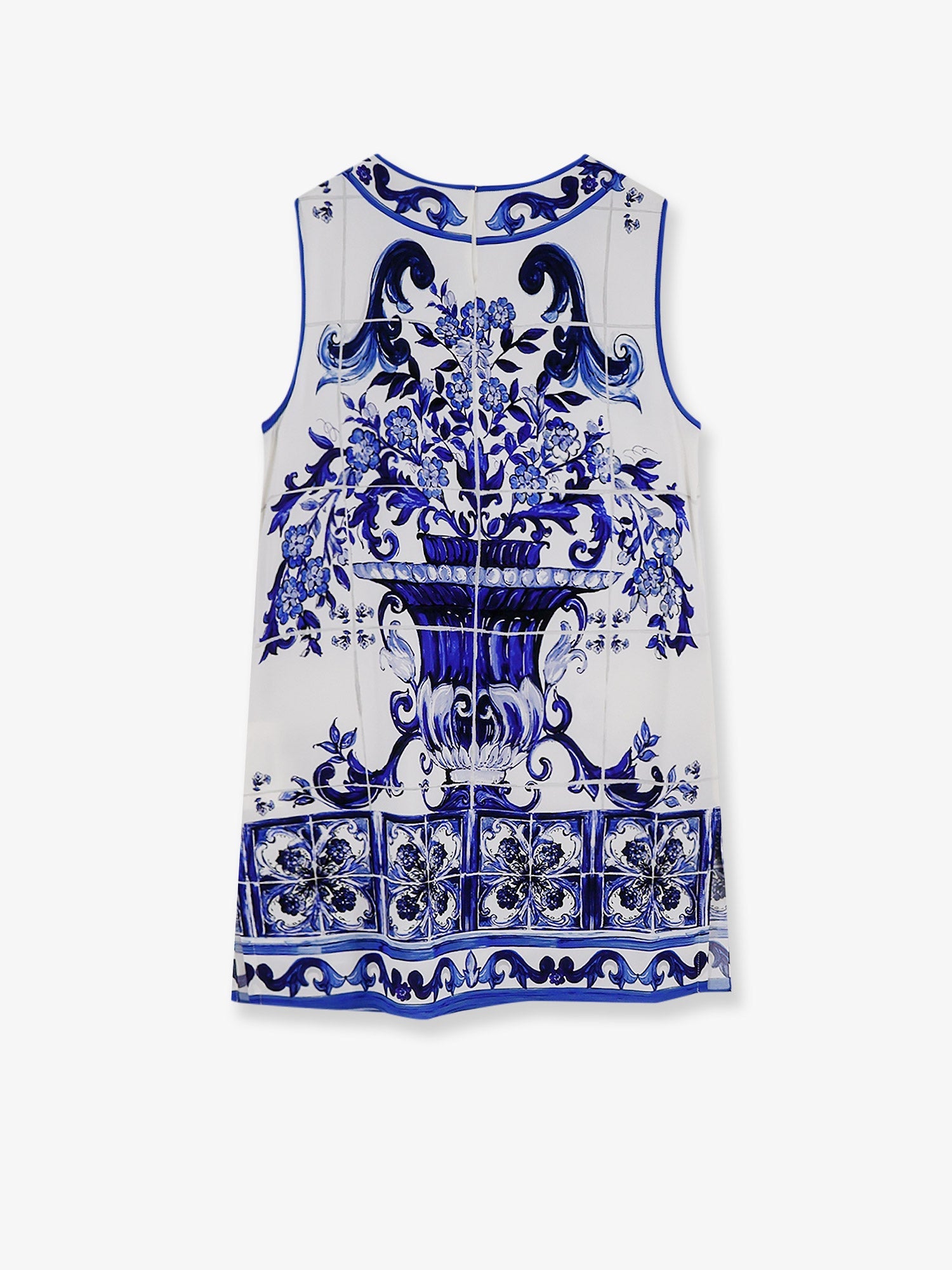 Dolce & Gabbana Women Silk Top With Maiolica Print DOLCE & GABBANA