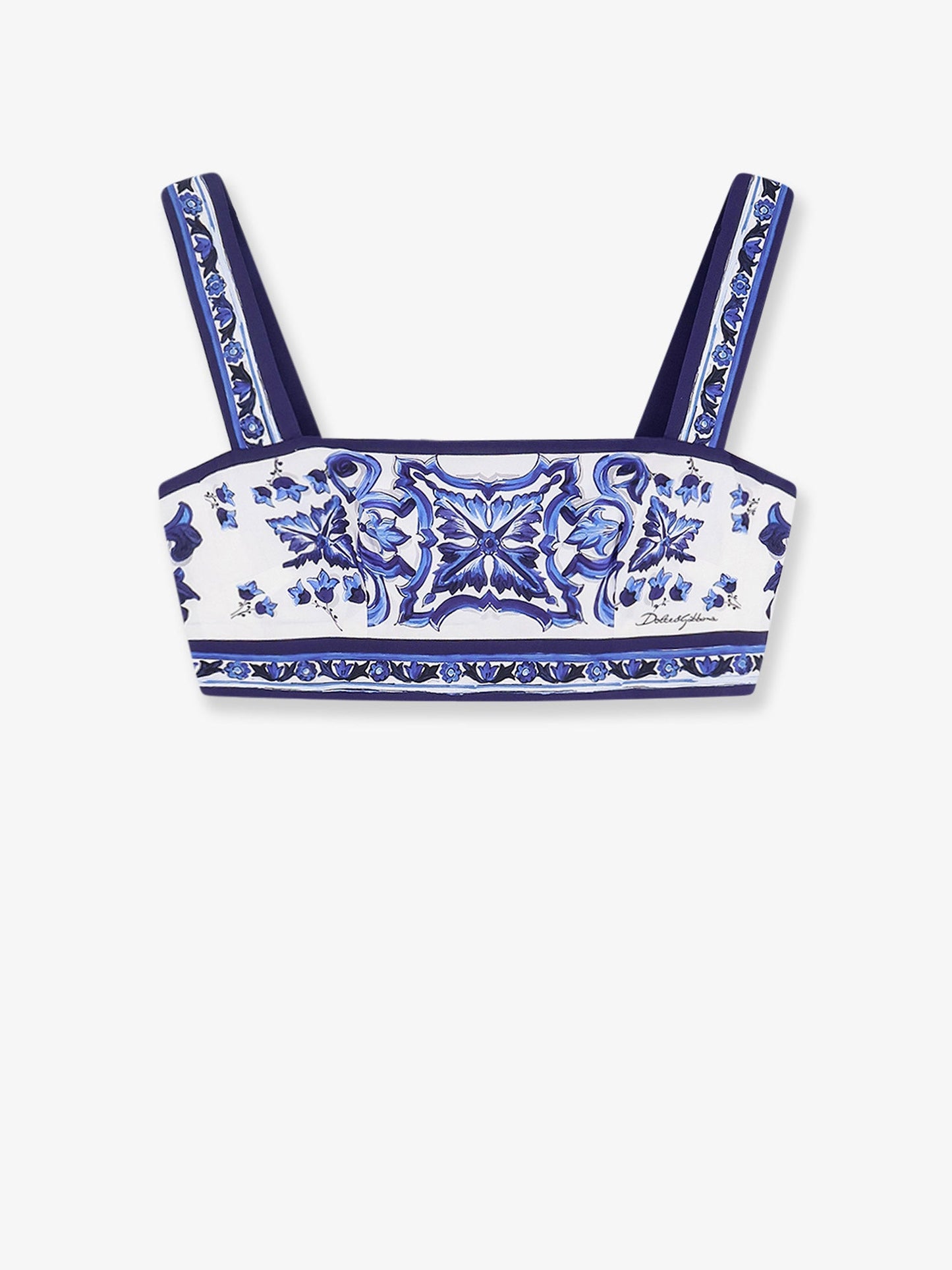 Dolce & Gabbana Women Cotton Top With Maiolica Print DOLCE & GABBANA