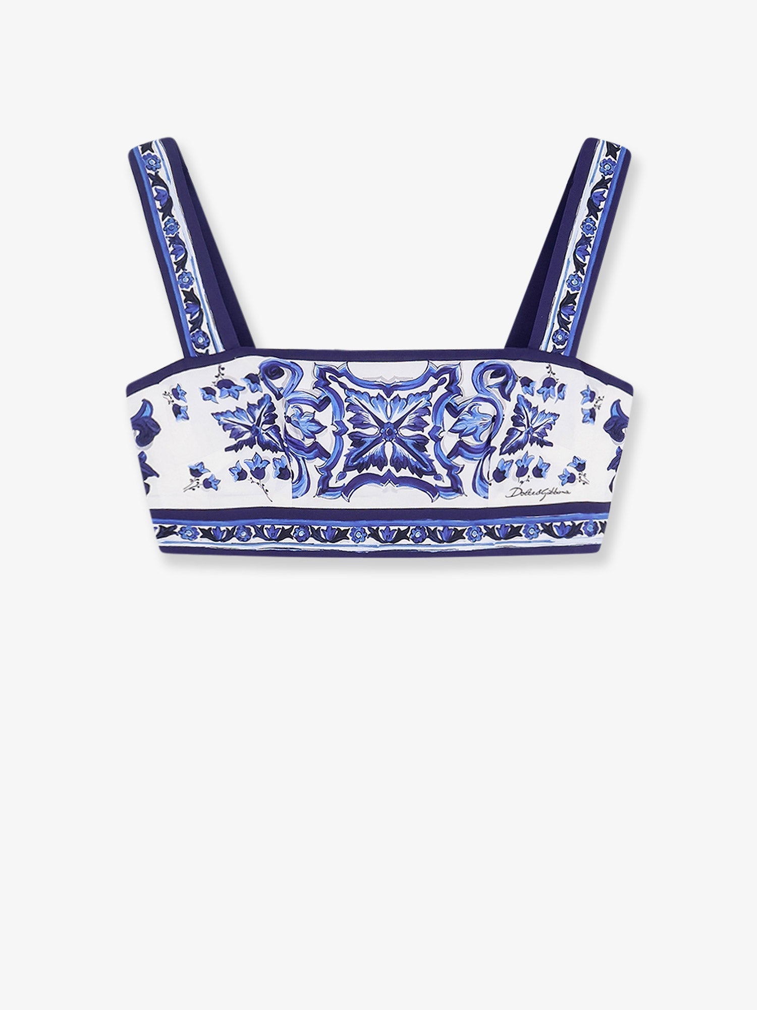 Dolce & Gabbana Women Cotton Top With Maiolica Print DOLCE & GABBANA